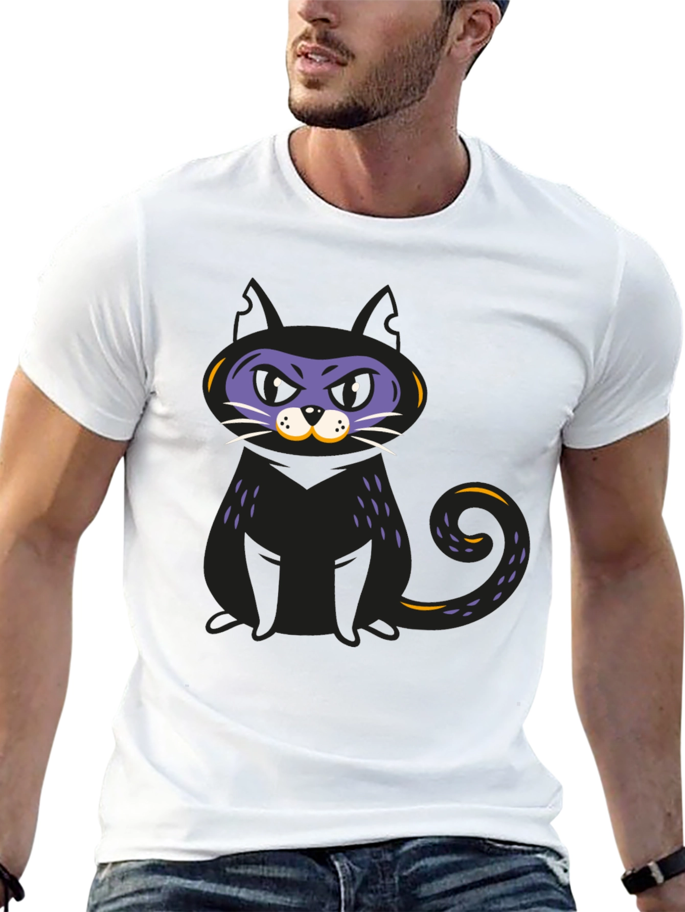 Black Cat Graphic T-Shirt - Halloween Fun