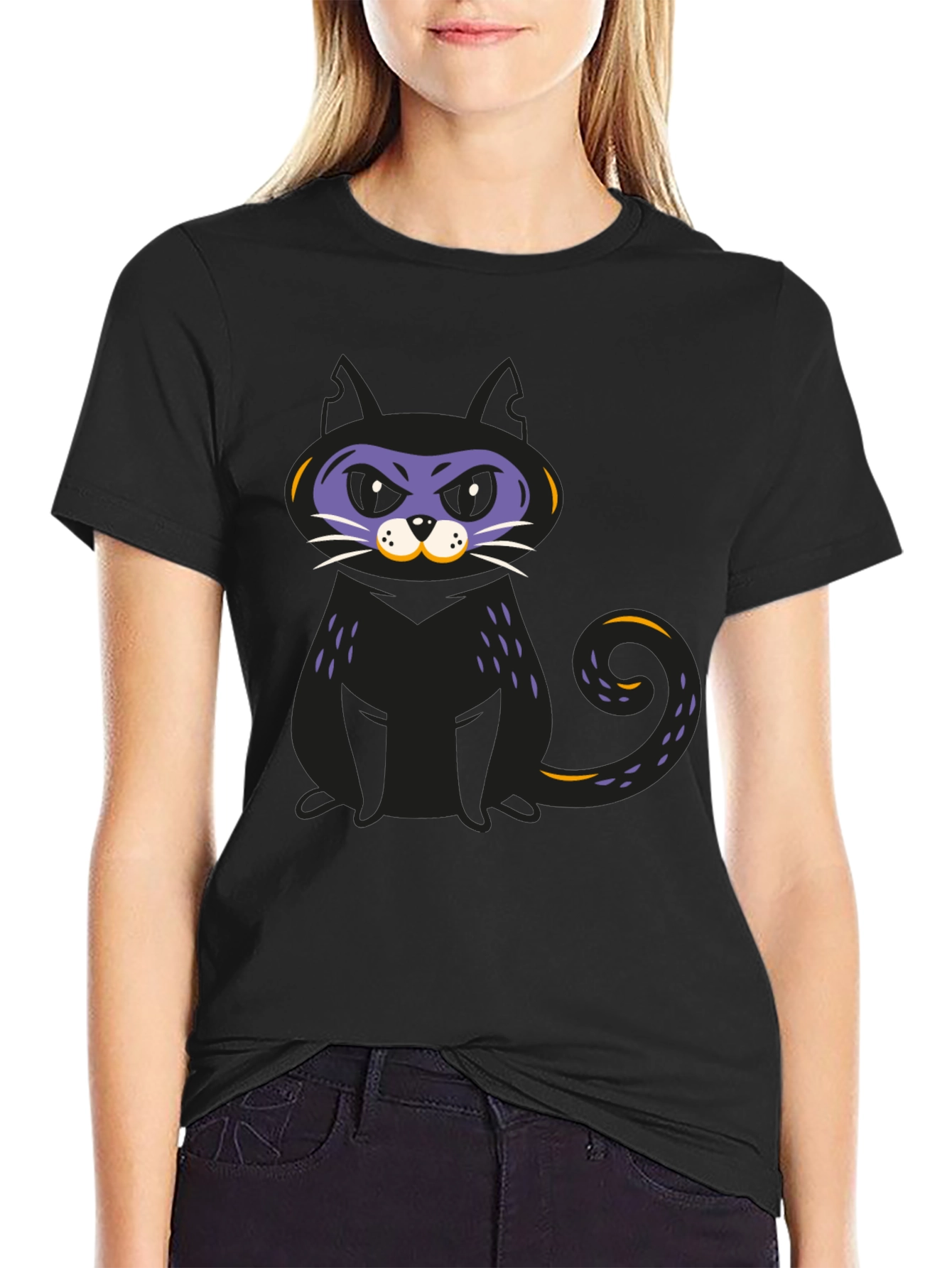 Black Cat Graphic T-Shirt - Halloween Fun