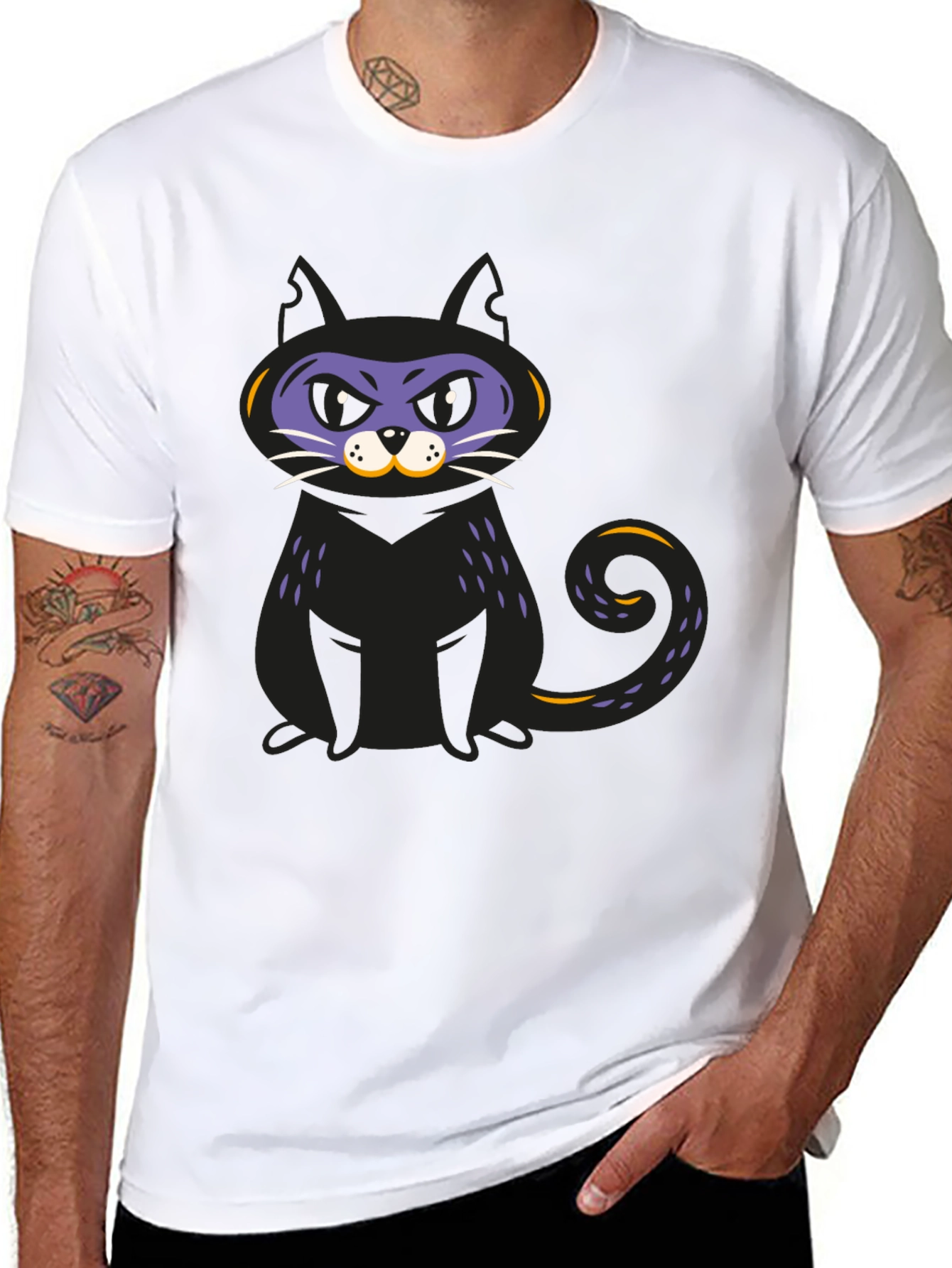 Black Cat Graphic T-Shirt - Halloween Fun