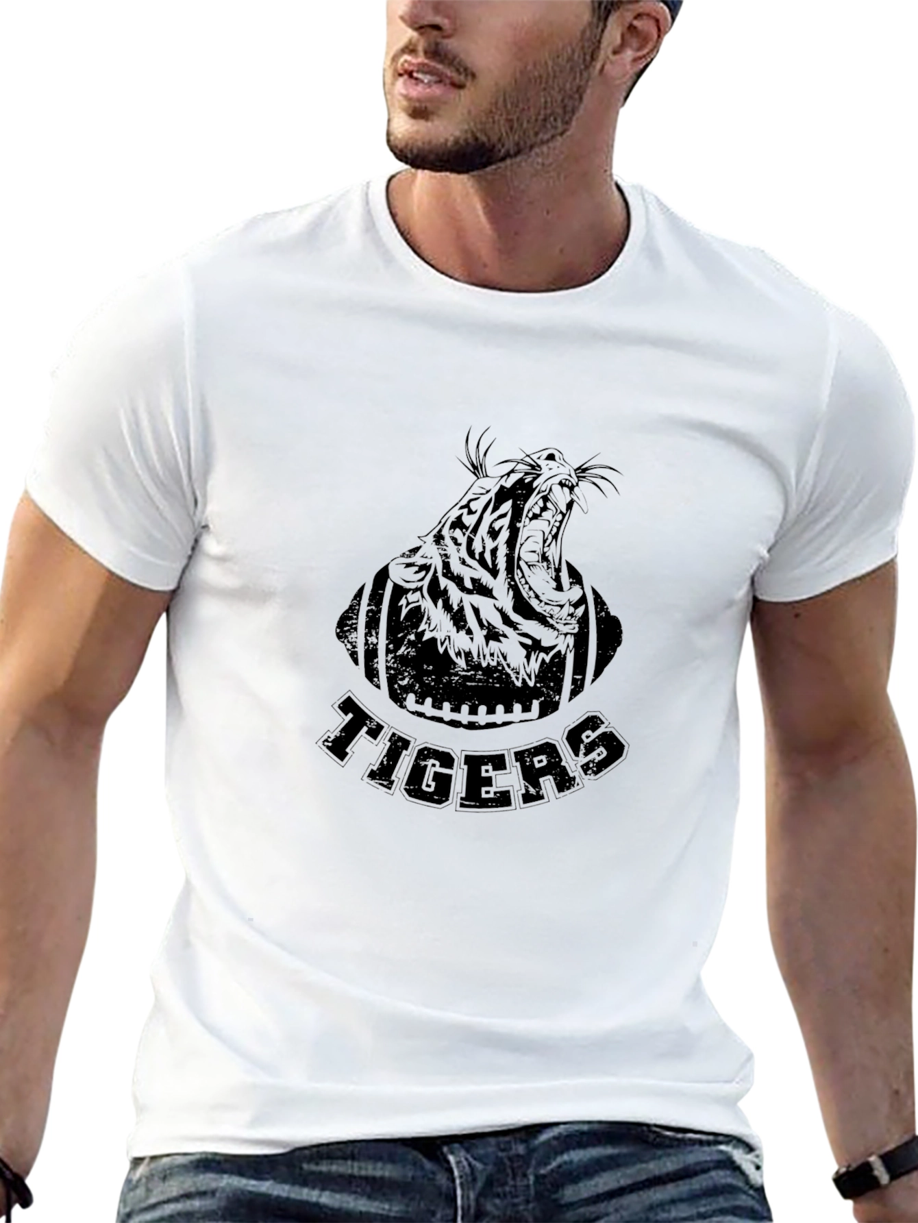Tigers Football Graphic Tee - Black