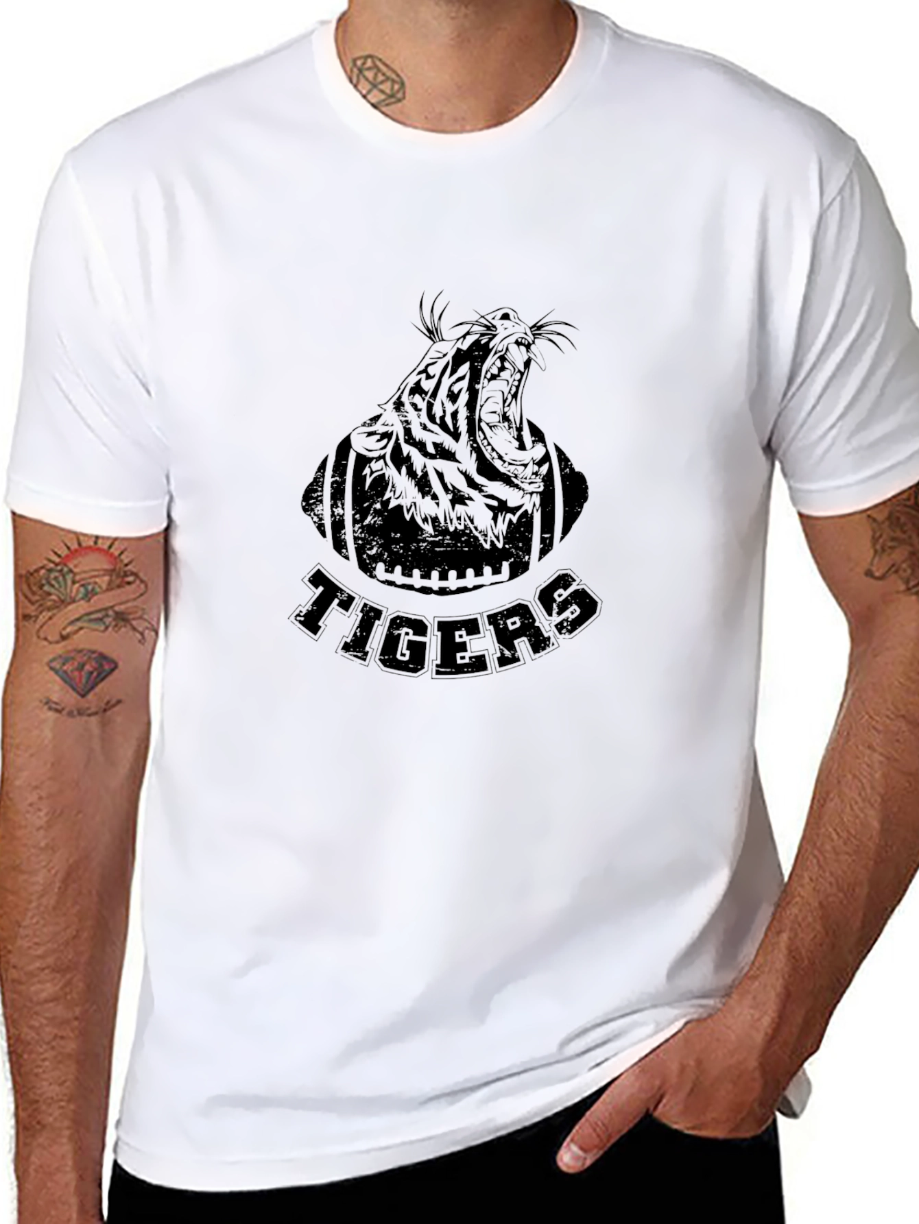 Tigers Football Graphic Tee - Black