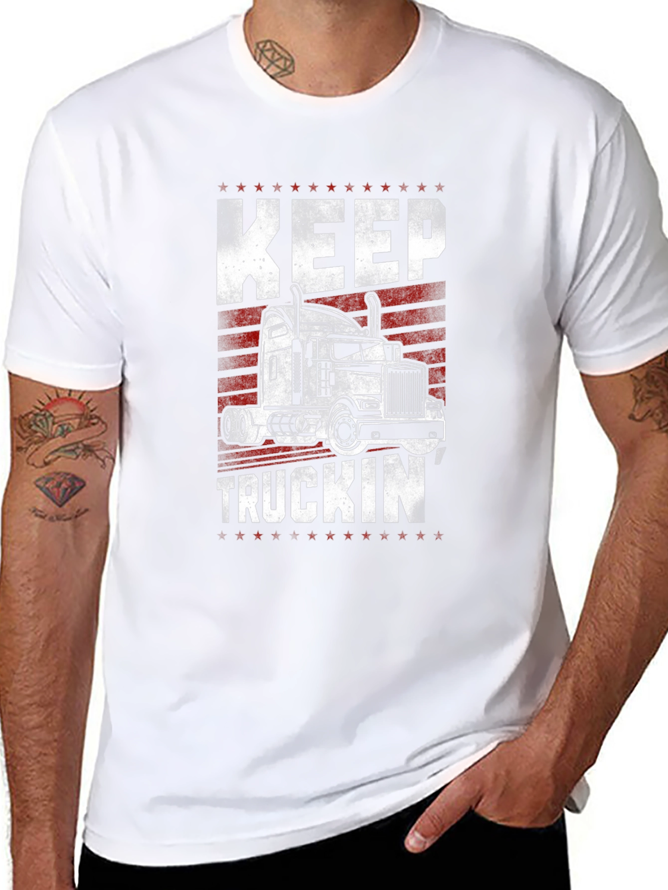 Keep Truckin Black Graphic Tee