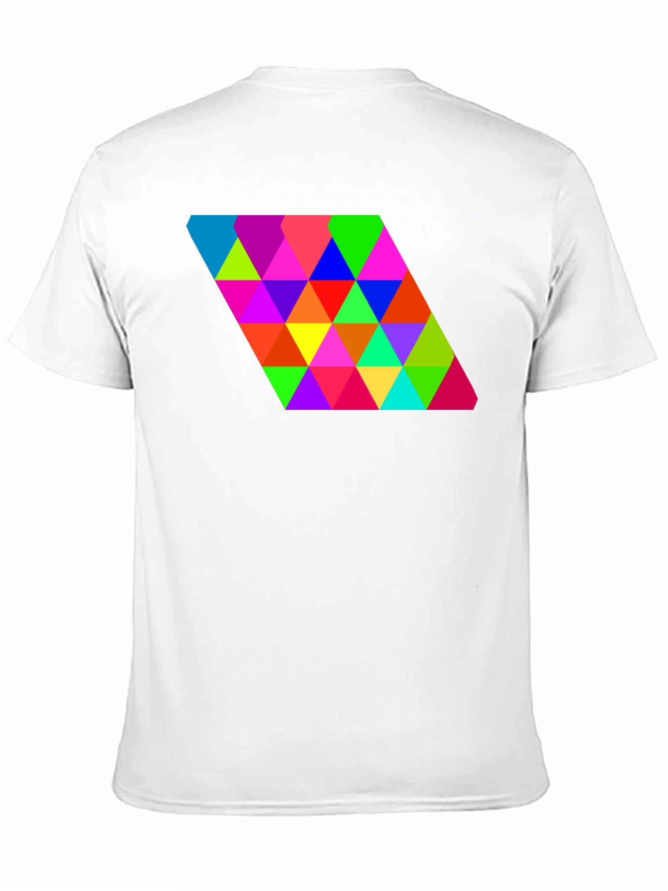 Geometric Triangle Pattern Black Tee