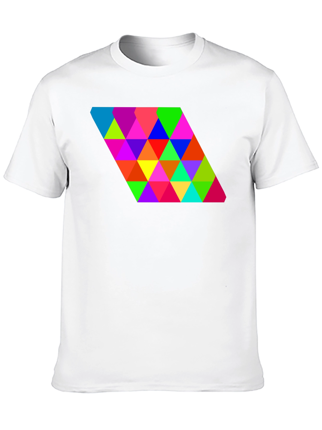 Geometric Triangle Pattern Black Tee
