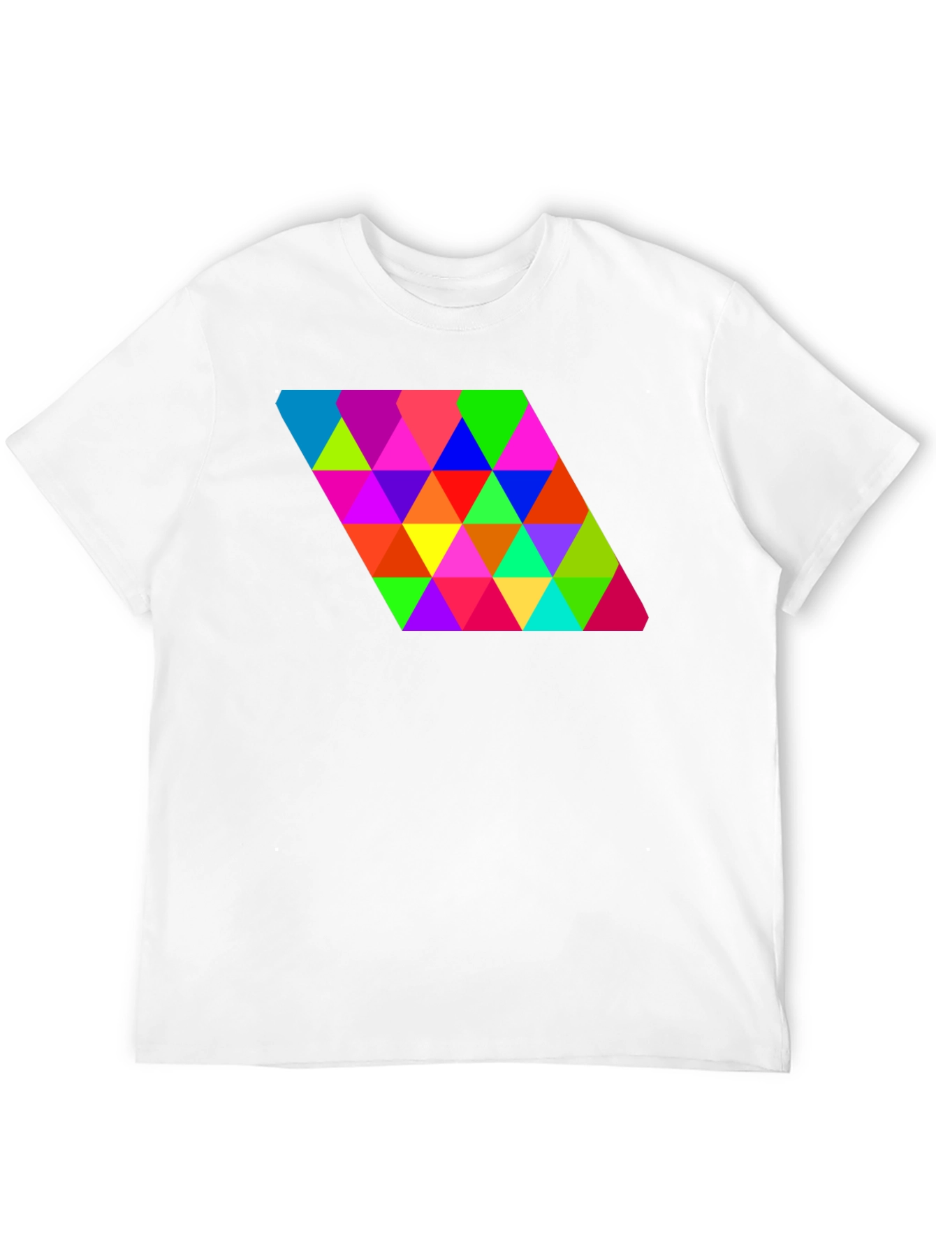 Geometric Triangle Pattern Black Tee