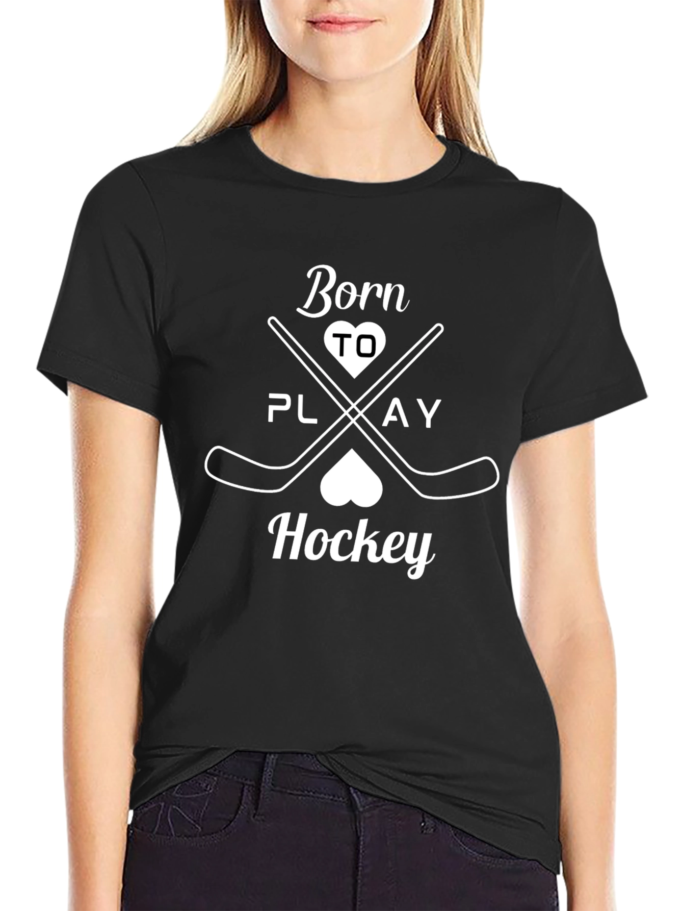 Born to Play Hockey Graphic T-Shirt