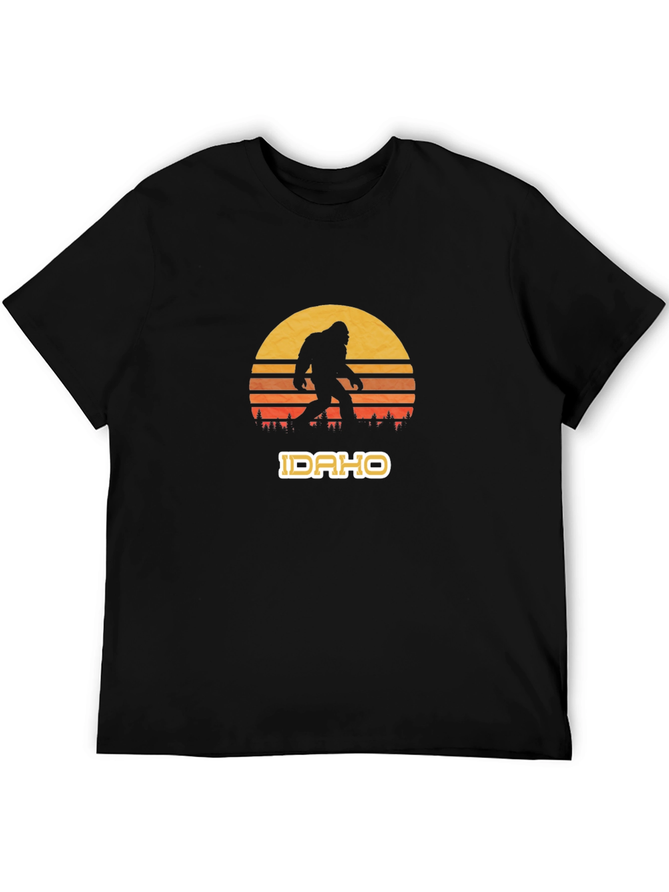 Idaho Bigfoot Sunset Graphic Tee - Black
