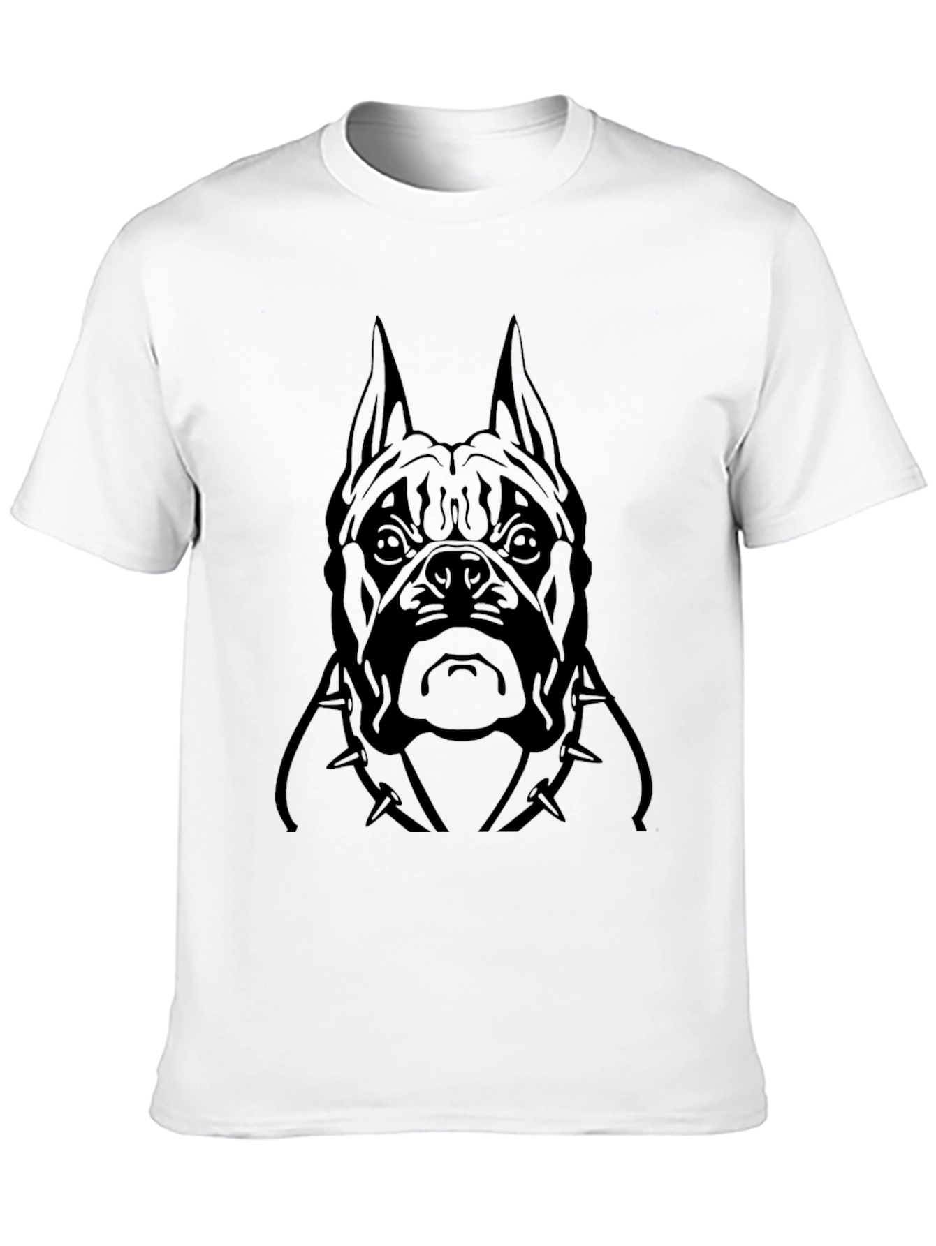 Black Graphic Tee - Dog Head Spike Collar