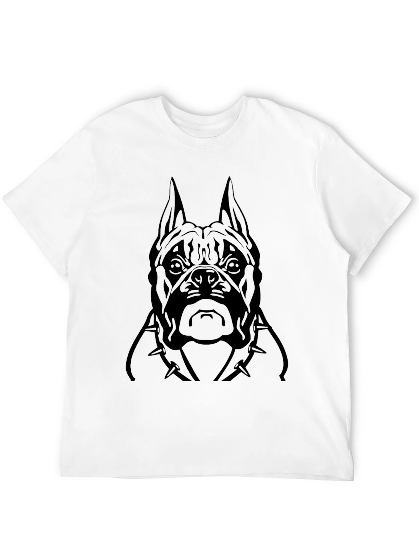 Black Graphic Tee - Dog Head Spike Collar