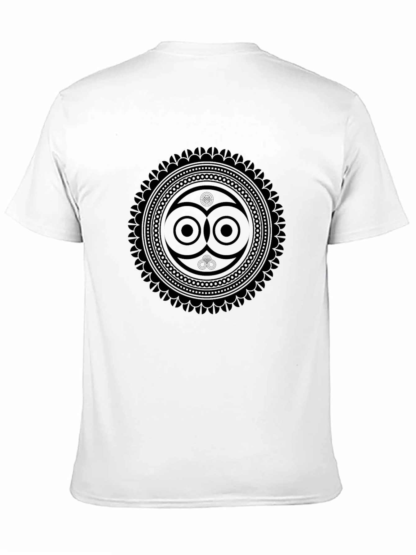 Geometric Owl Print Black T-Shirt