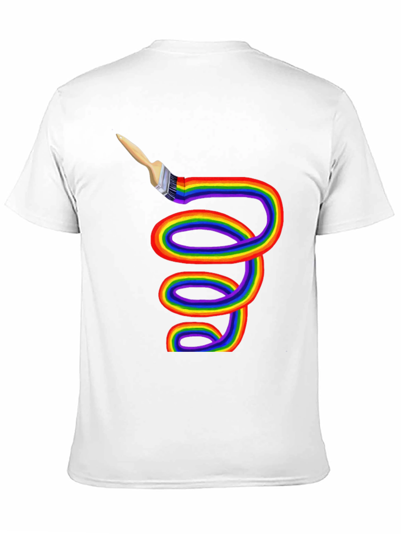Rainbow Paintbrush Tee - Artistic Expression