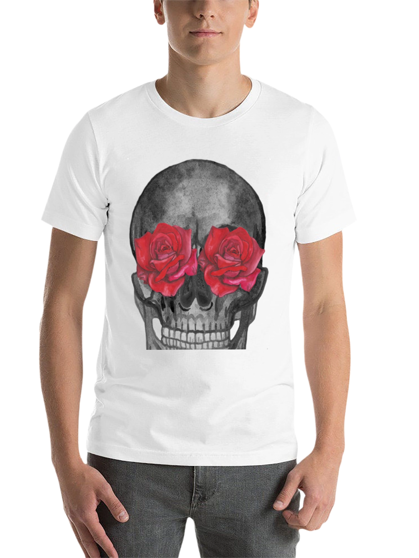 Skull & Roses Graphic Tee - Unique Design