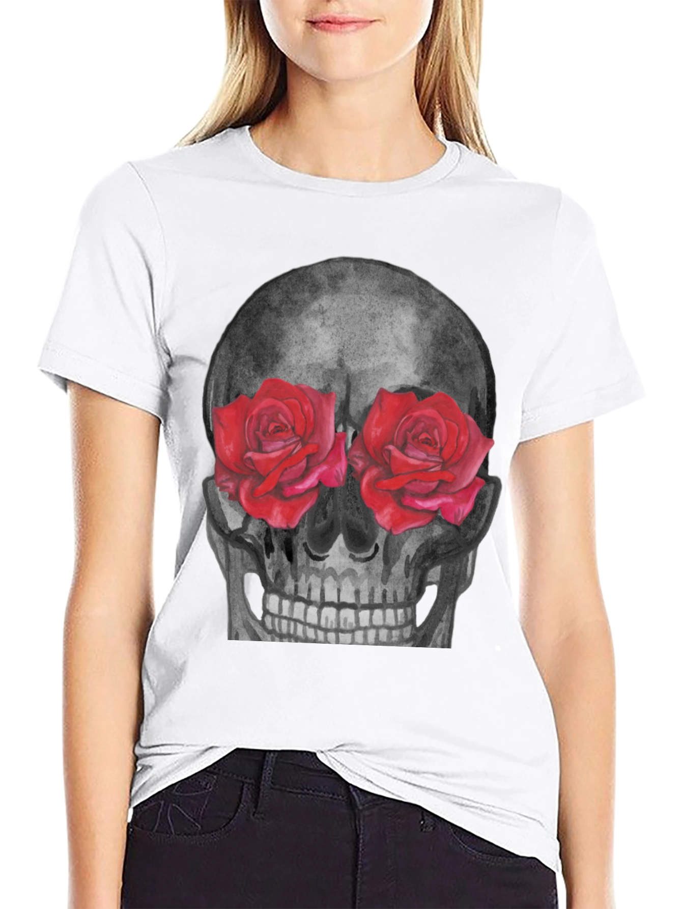 Skull & Roses Graphic Tee - Unique Design