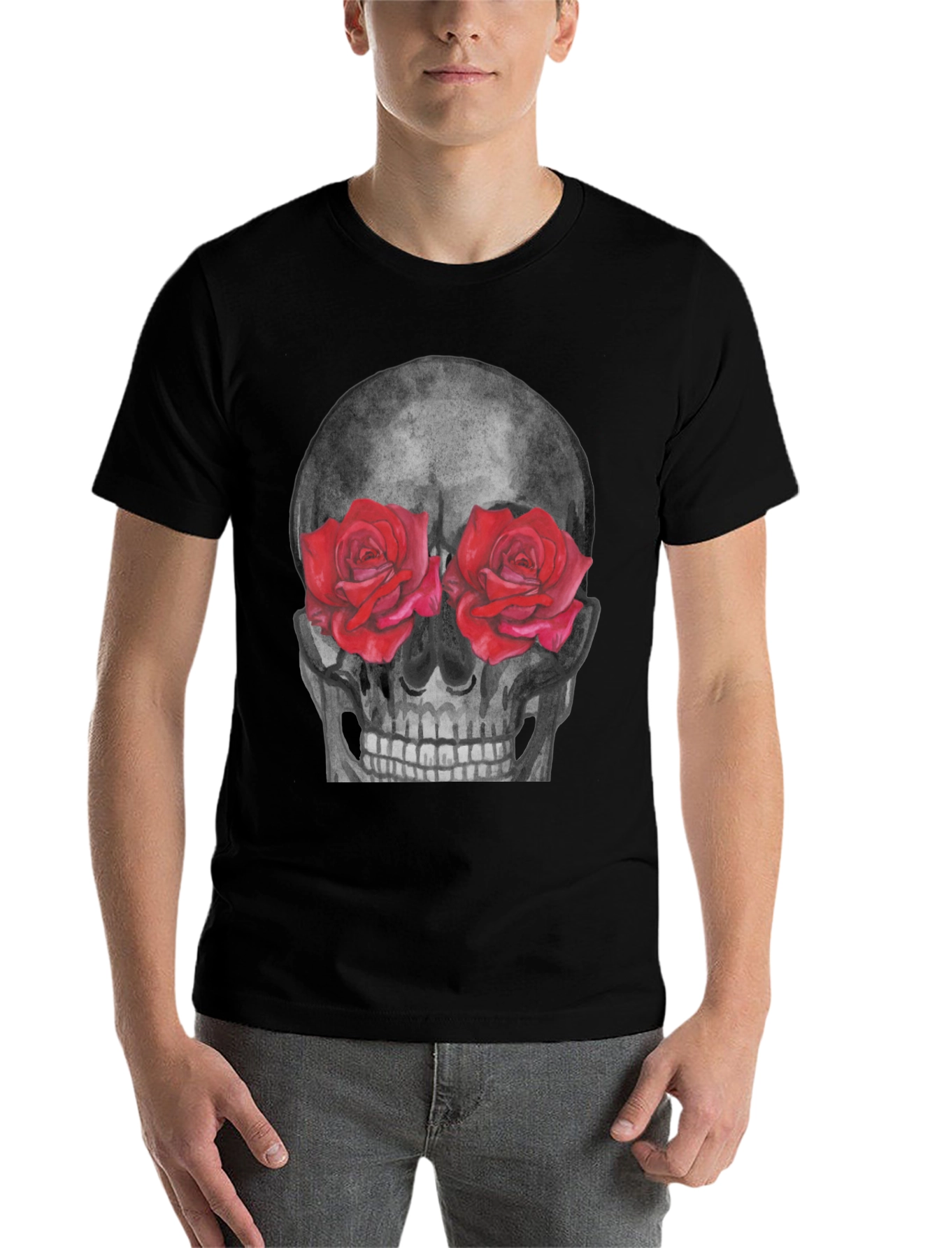 Skull & Roses Graphic Tee - Unique Design