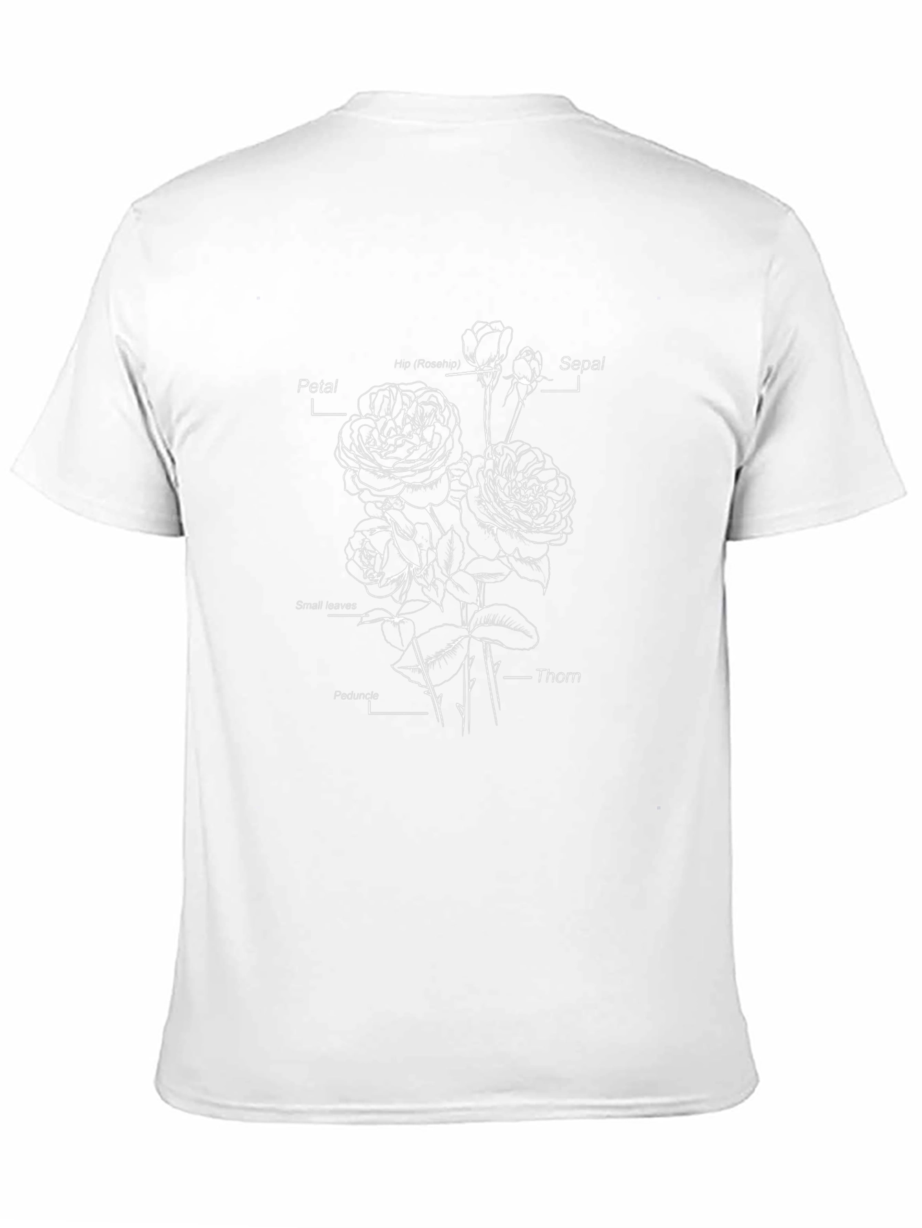 Floral Anatomy Print Black T-Shirt