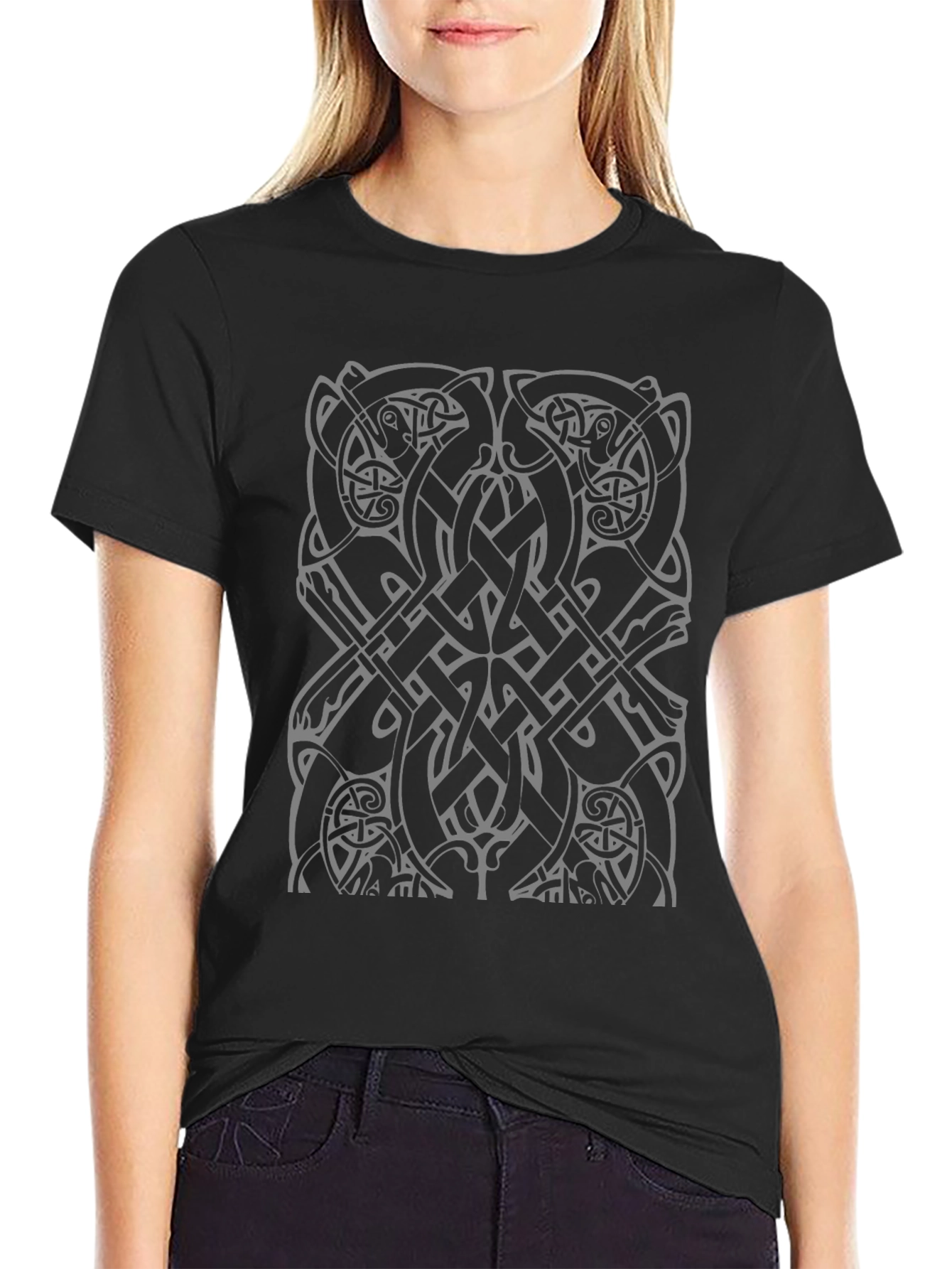 Celtic Knotwork Viking Bear Black T-Shirt