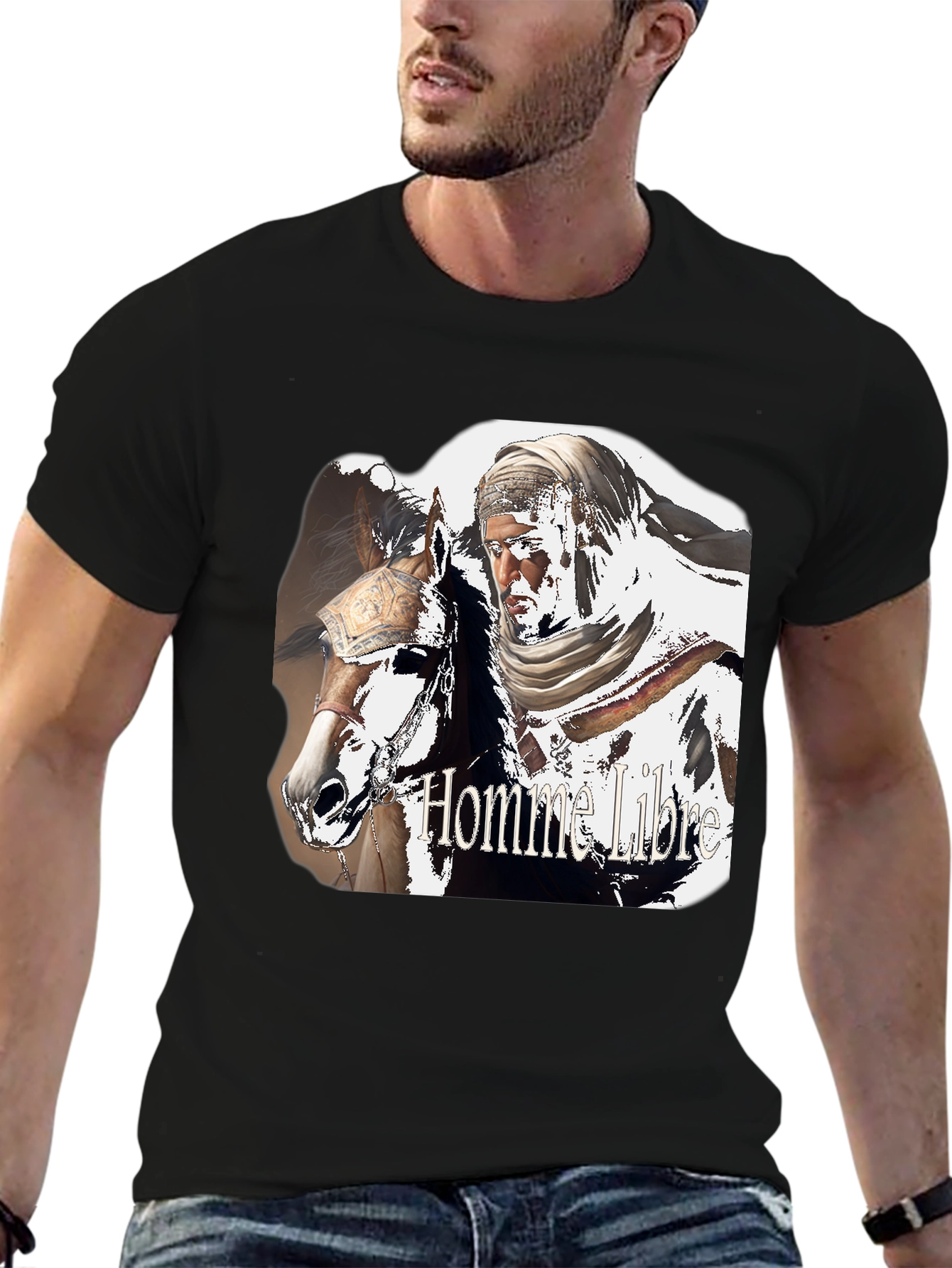 Homme Libre Graphic Black T-Shirt