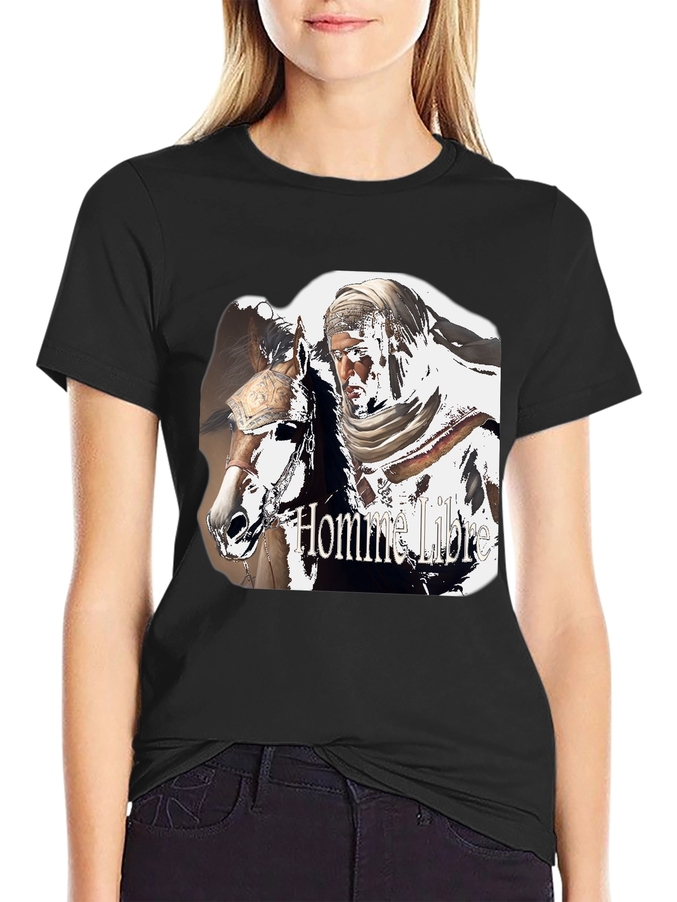 Homme Libre Graphic Black T-Shirt