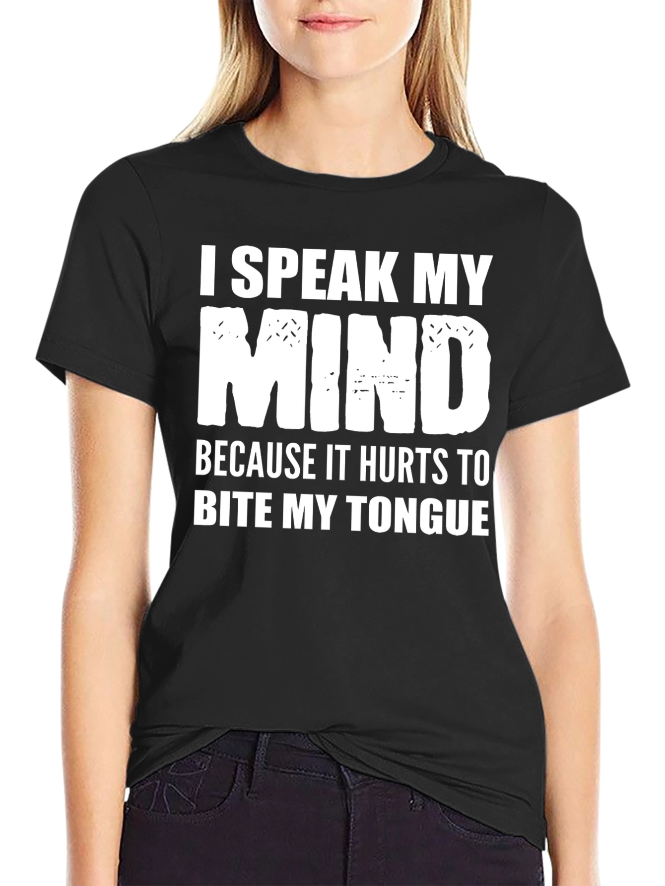 Speak My Mind Black Tee