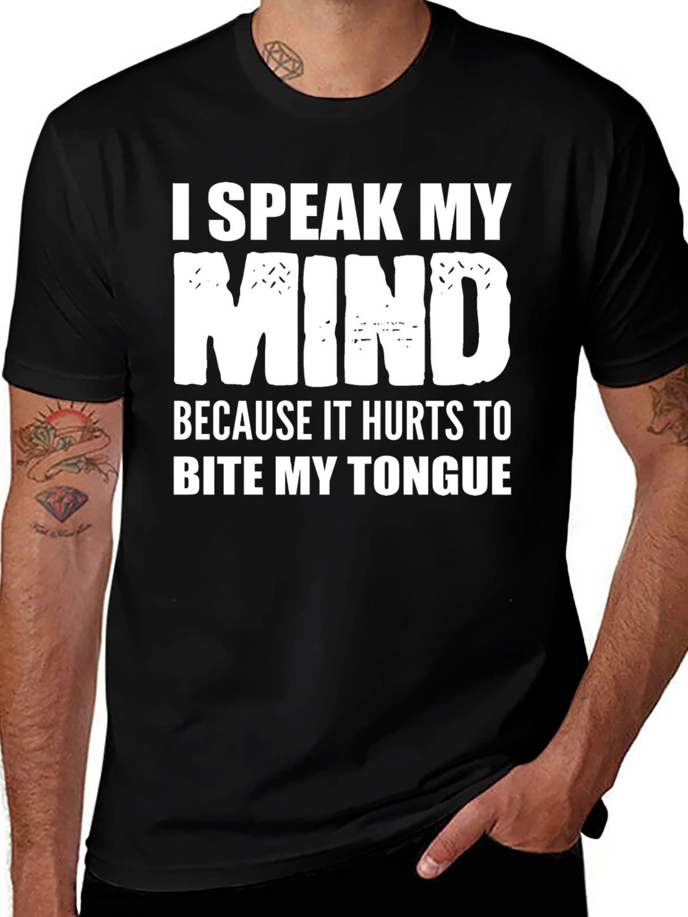 Speak My Mind Black Tee