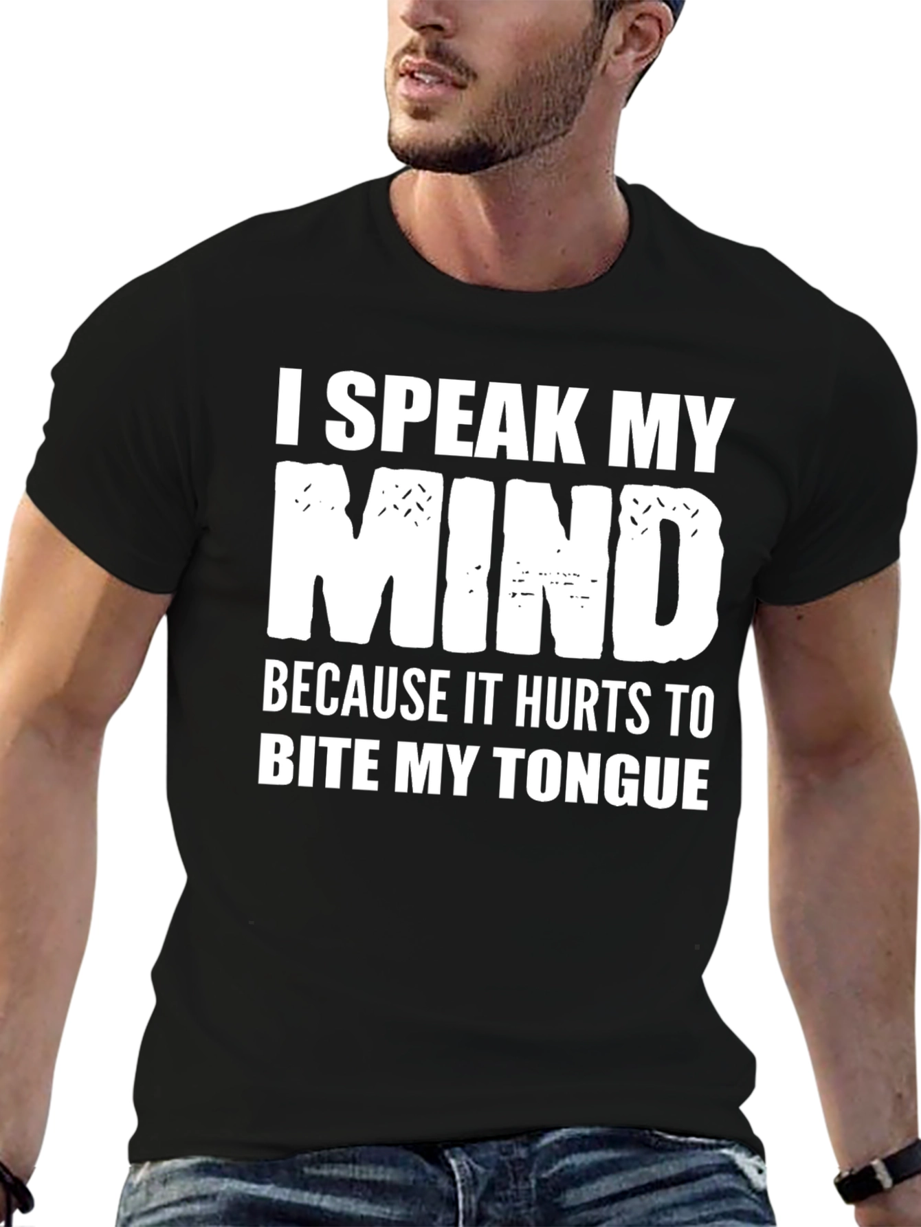 Speak My Mind Black Tee