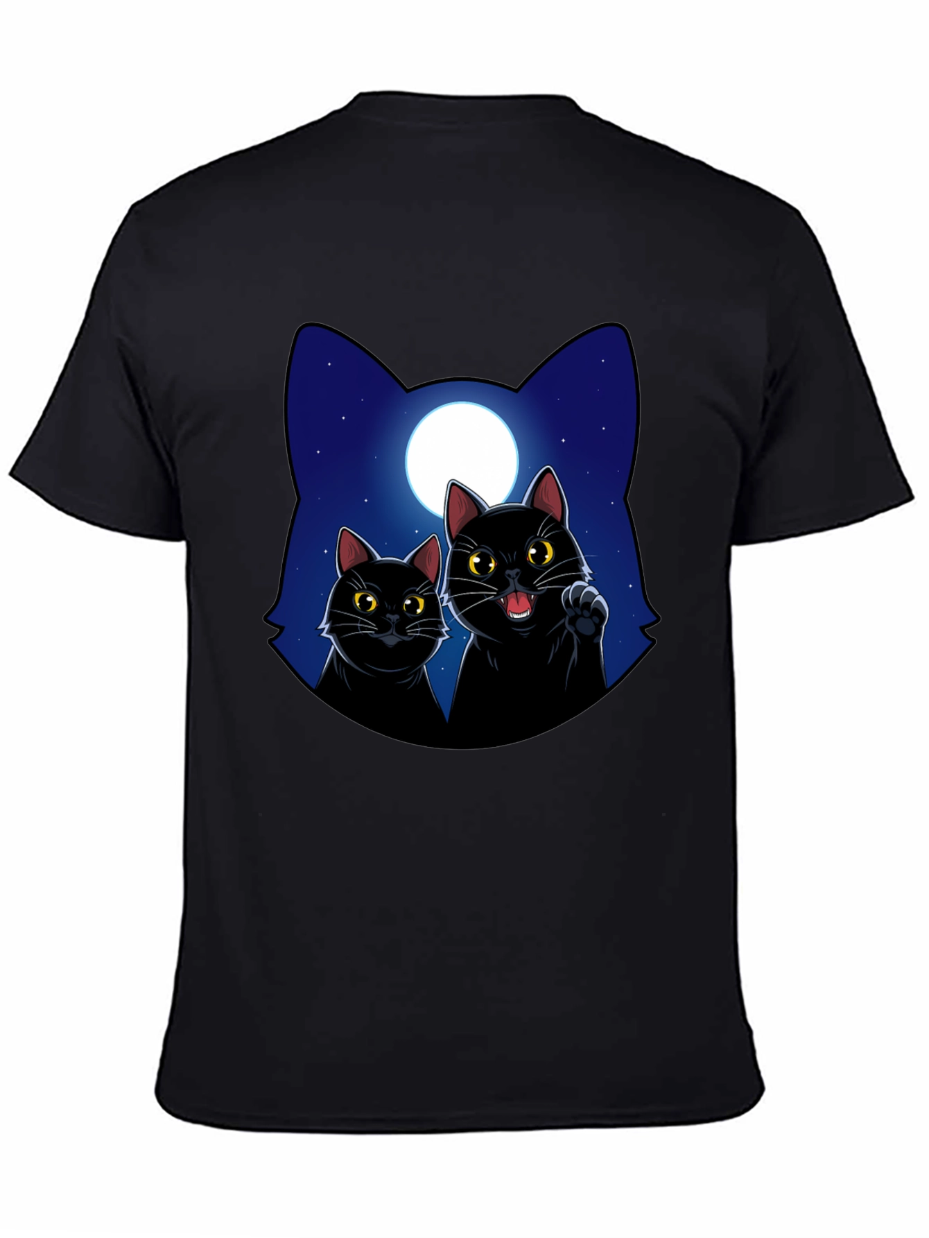 Black Cat Moon Graphic T-Shirt