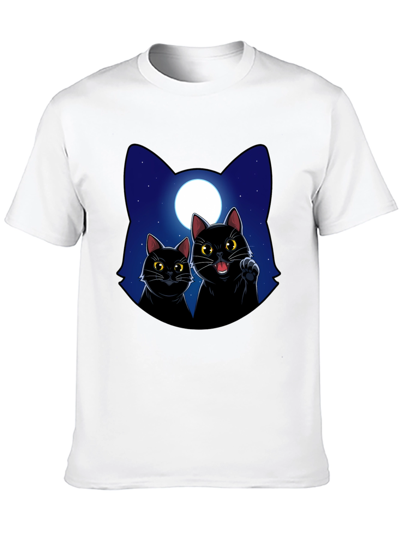 Black Cat Moon Graphic T-Shirt