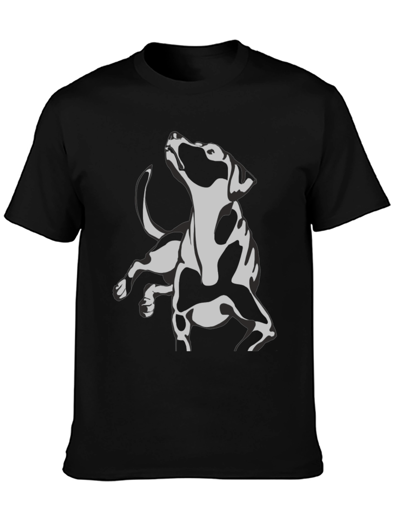 Dog Graphic Print Black T-Shirt