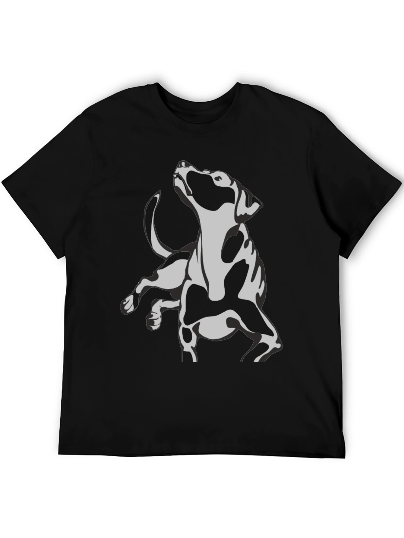 Dog Graphic Print Black T-Shirt