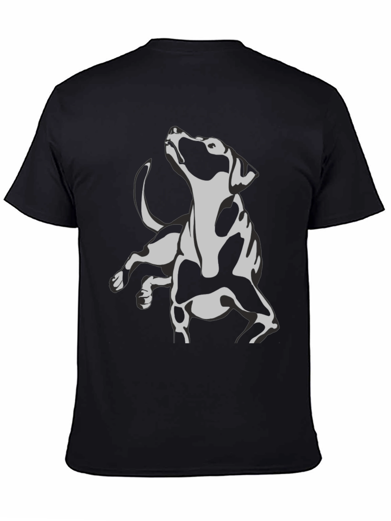 Dog Graphic Print Black T-Shirt