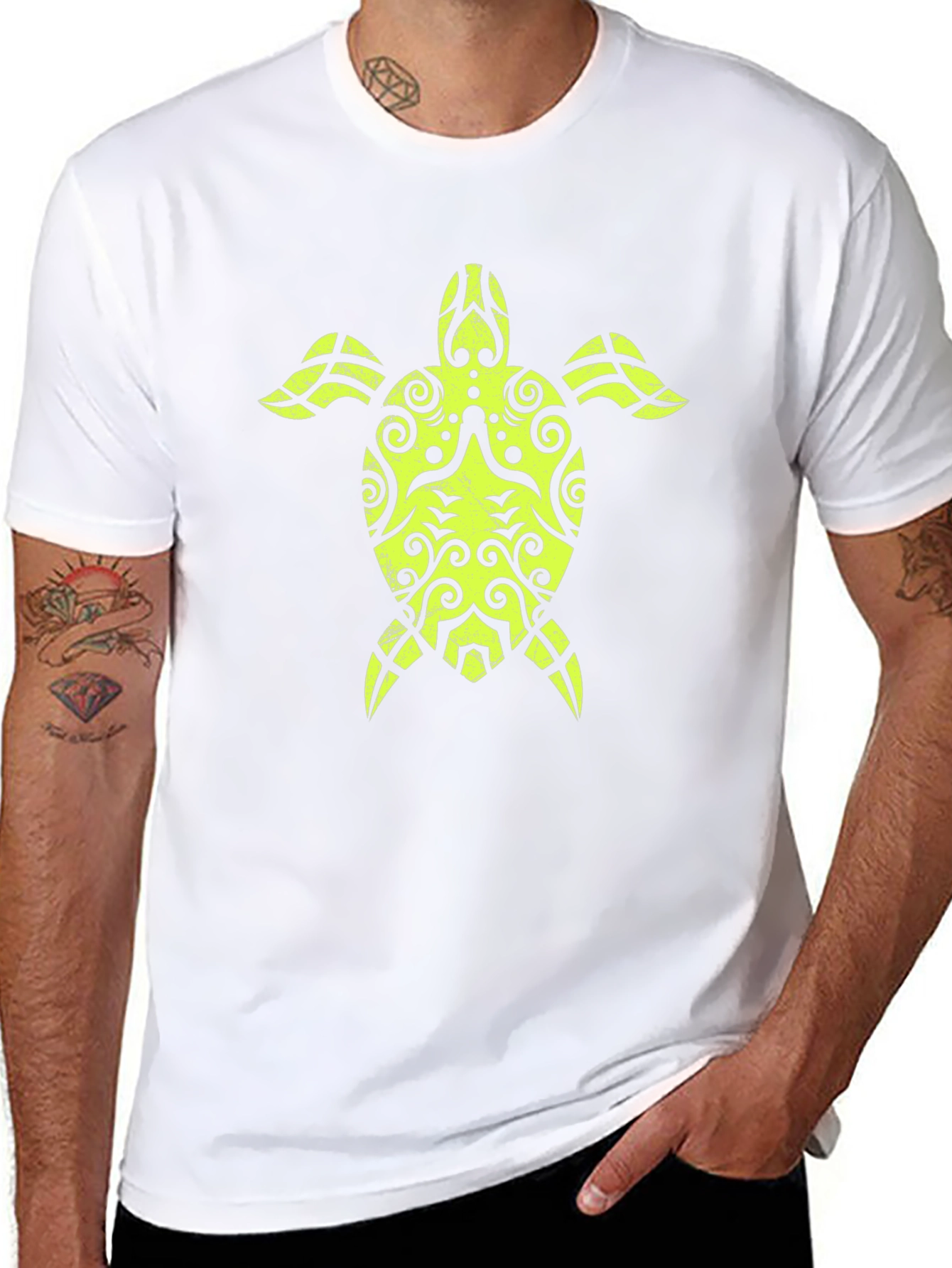 Tribal Turtle Graphic Tee - Black