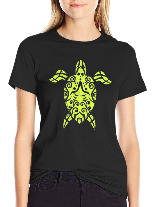 Tribal Turtle Graphic Tee - Black