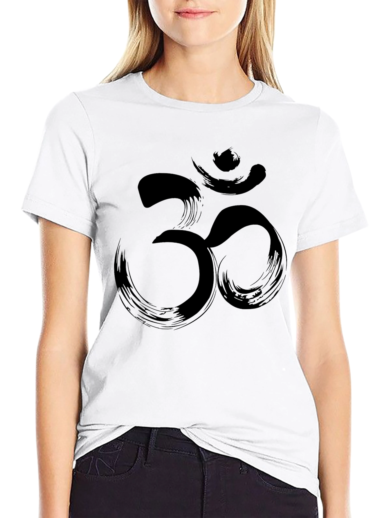 Om Symbol T-Shirt - Brushstroke Design