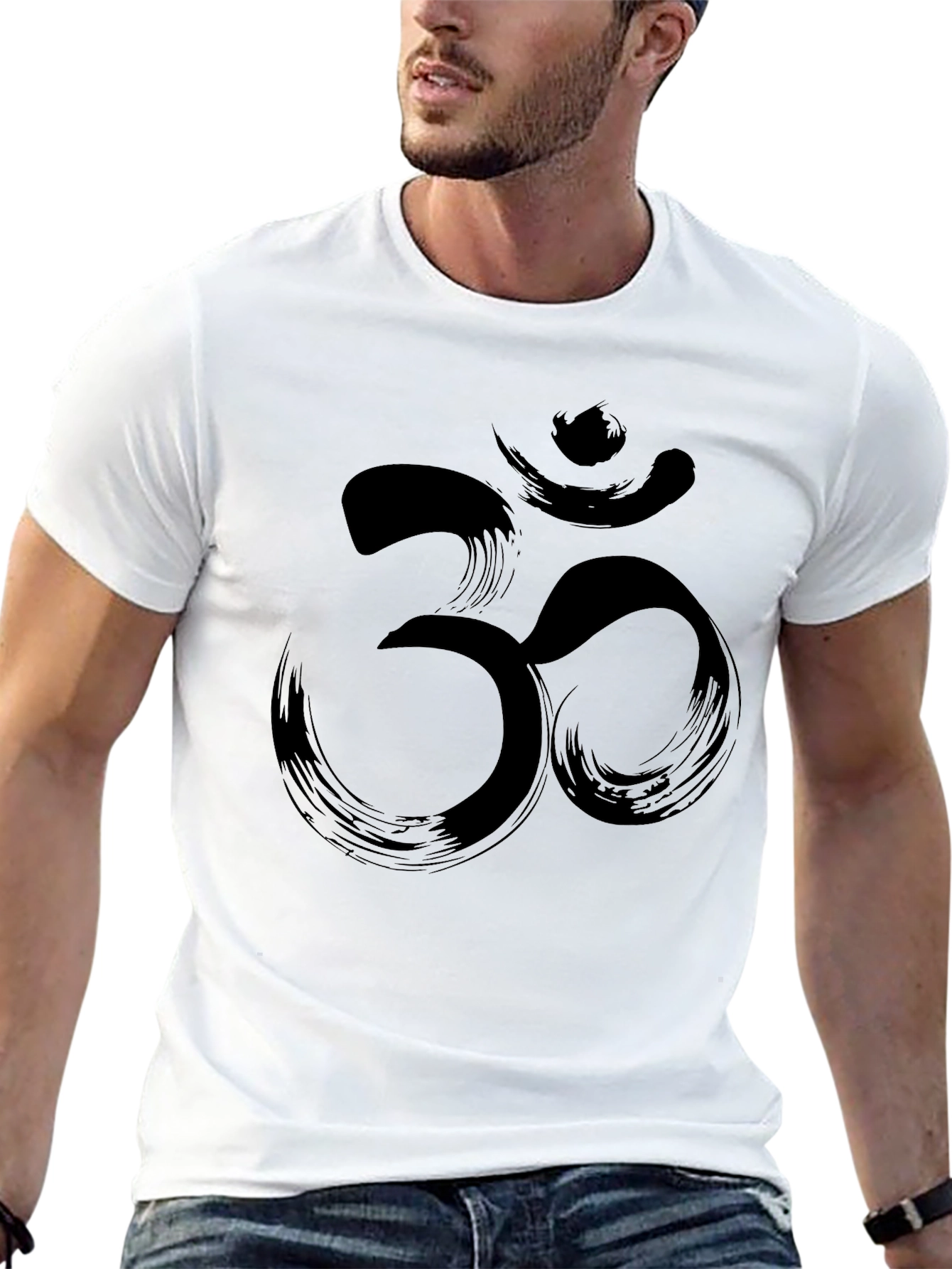 Om Symbol T-Shirt - Brushstroke Design