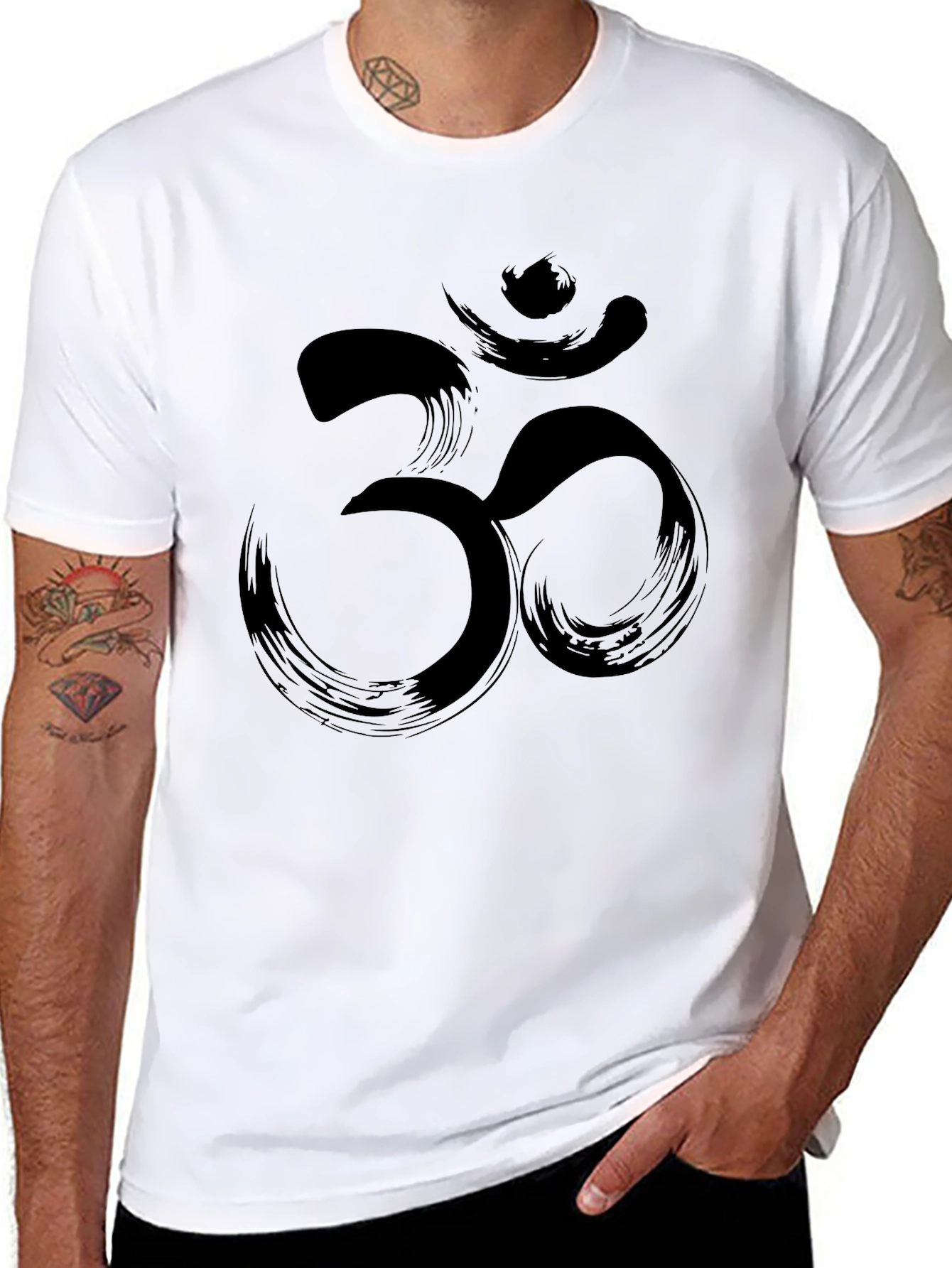 Om Symbol T-Shirt - Brushstroke Design