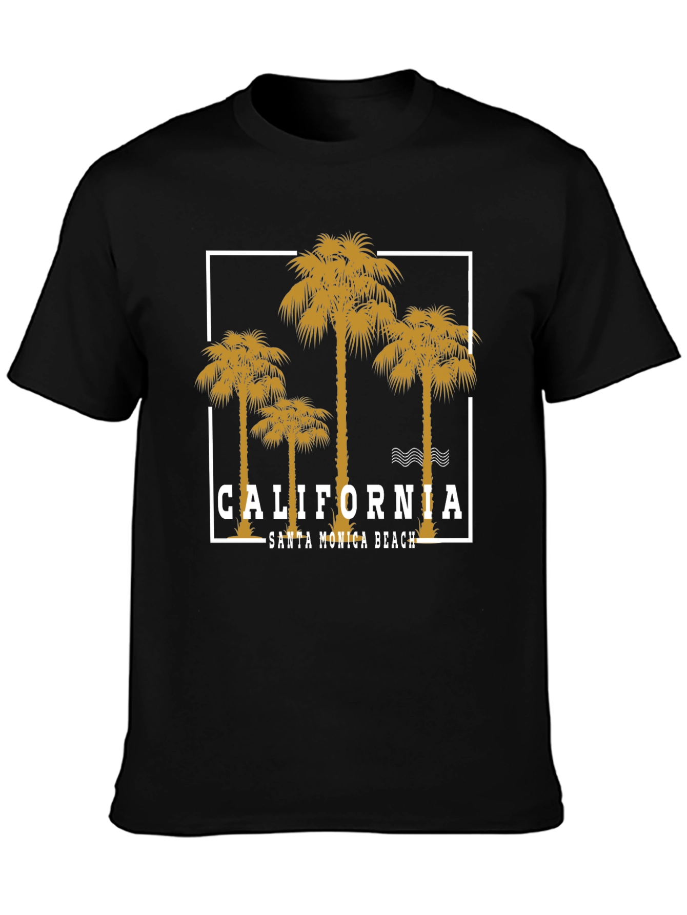 California Santa Monica Beach Graphic T-Shirt