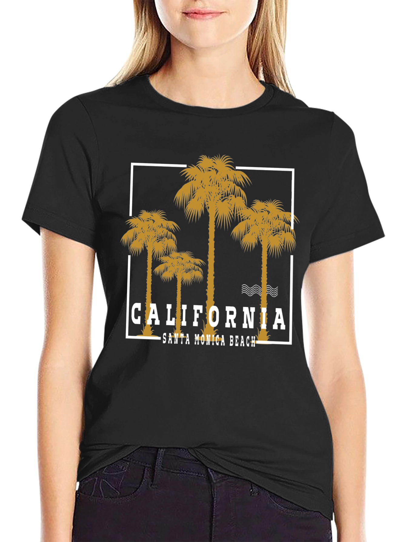 California Santa Monica Beach Graphic T-Shirt