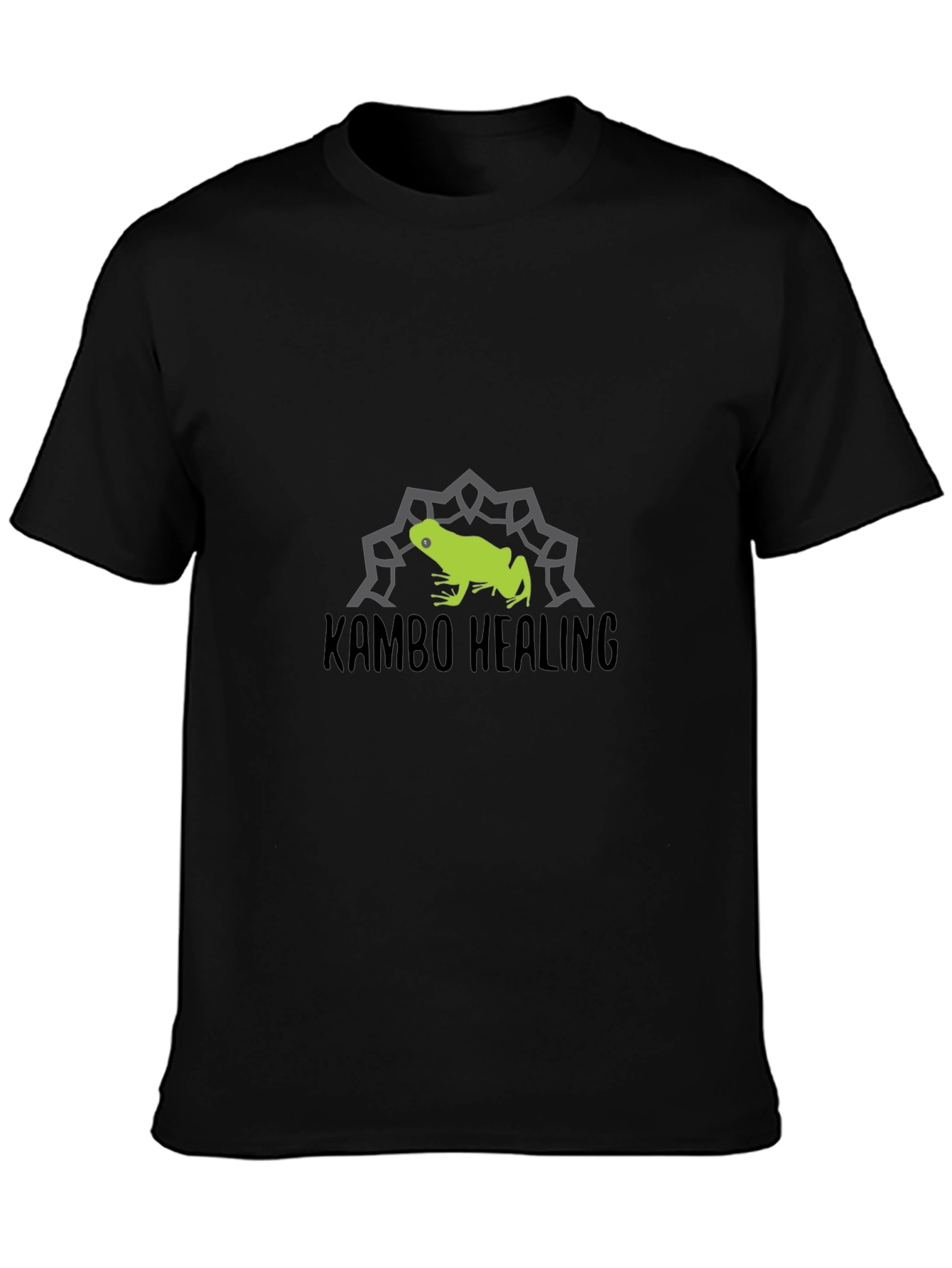 Kambo Healing Frog Graphic Tee - Black Cotton Blend