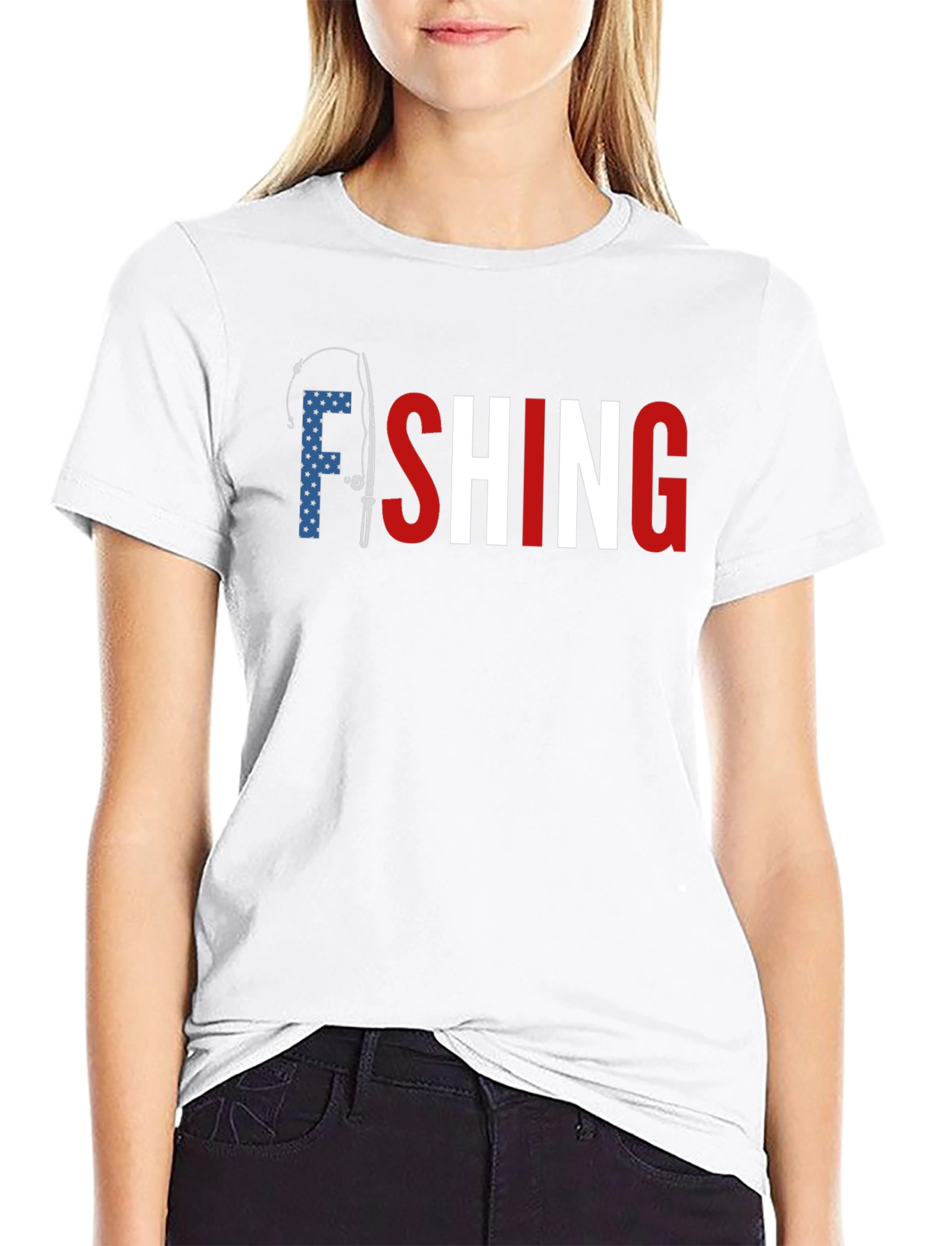 American Fishing T-Shirt - Patriotic Design