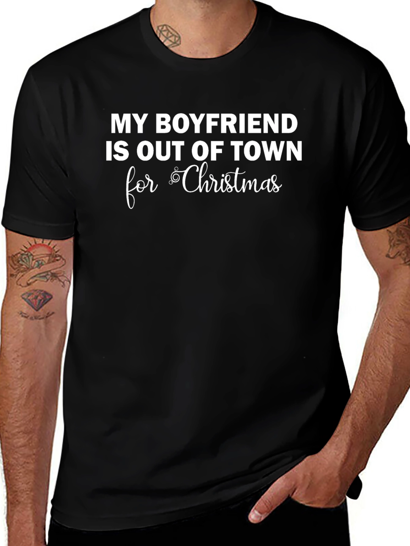 Boyfriend Out of Town for Christmas Graphic Tee