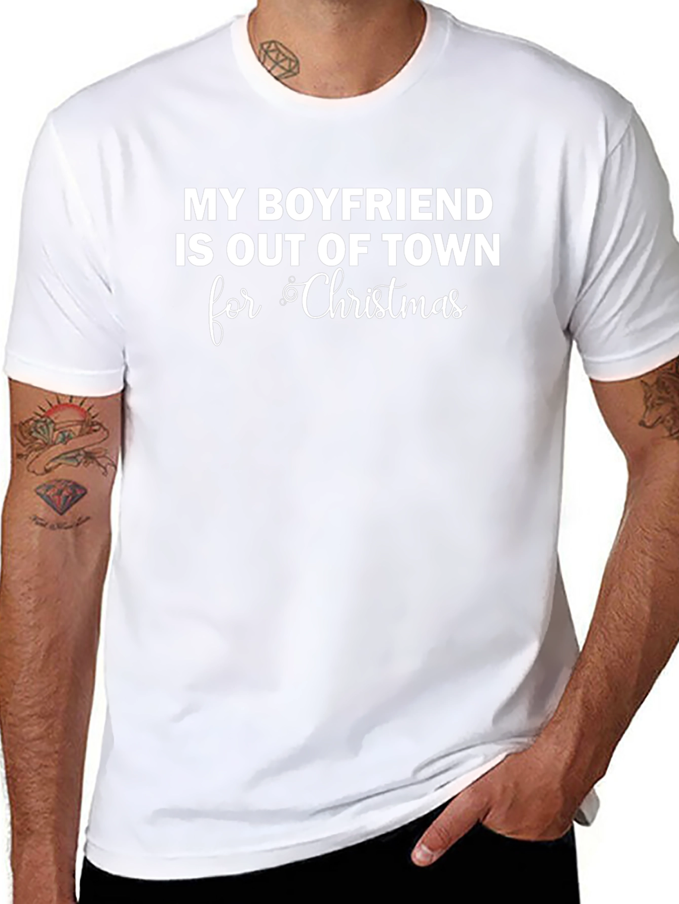 Boyfriend Out of Town for Christmas Graphic Tee
