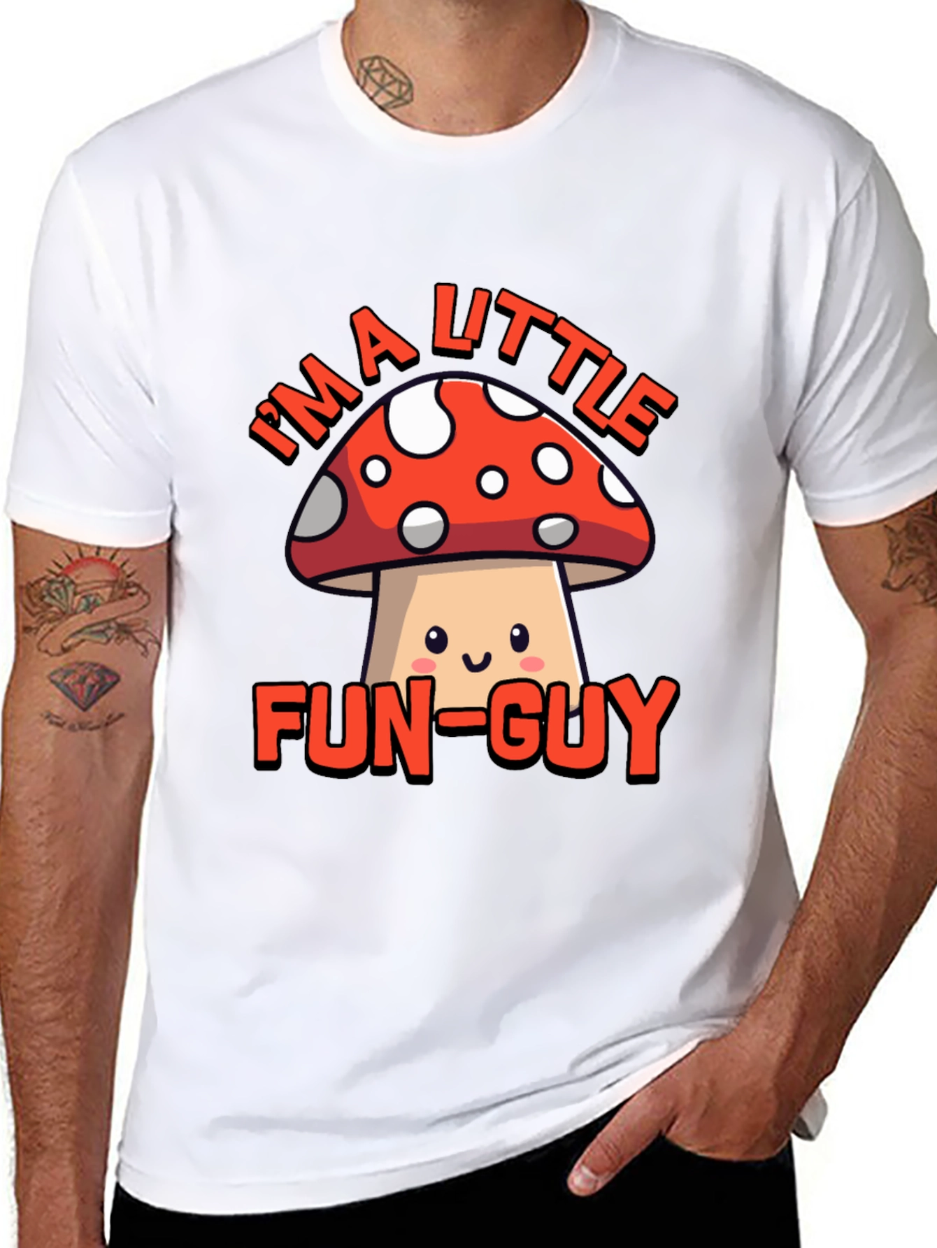 Fun-Guy Mushroom Graphic Tee - Novelty Humor Shirt