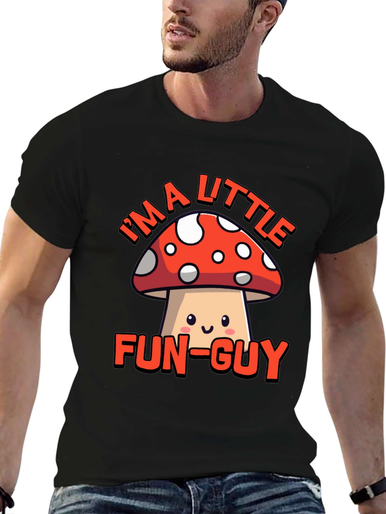 Fun-Guy Mushroom Graphic Tee - Novelty Humor Shirt