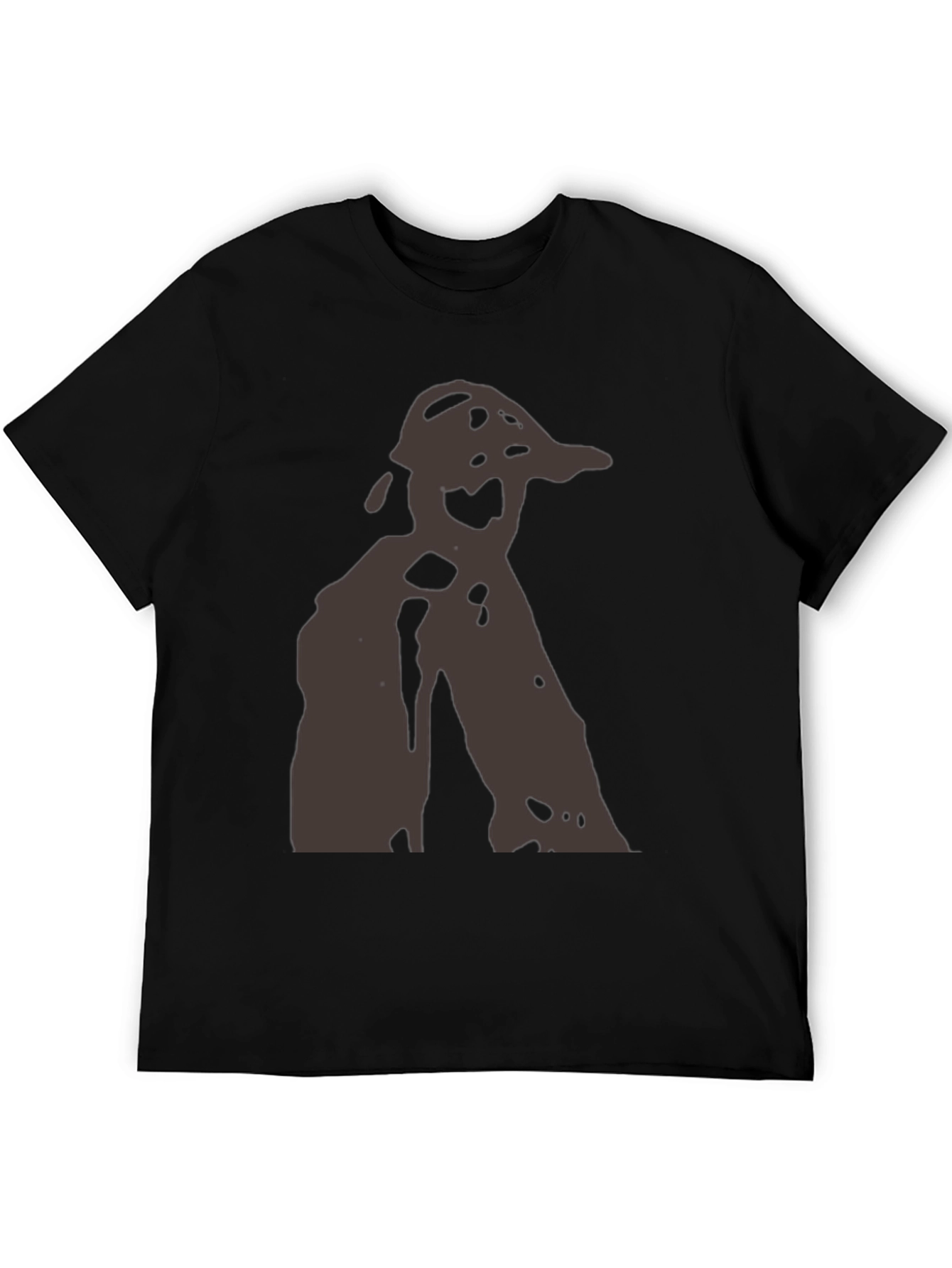 Abstract Silhouette Graphic Black Tee