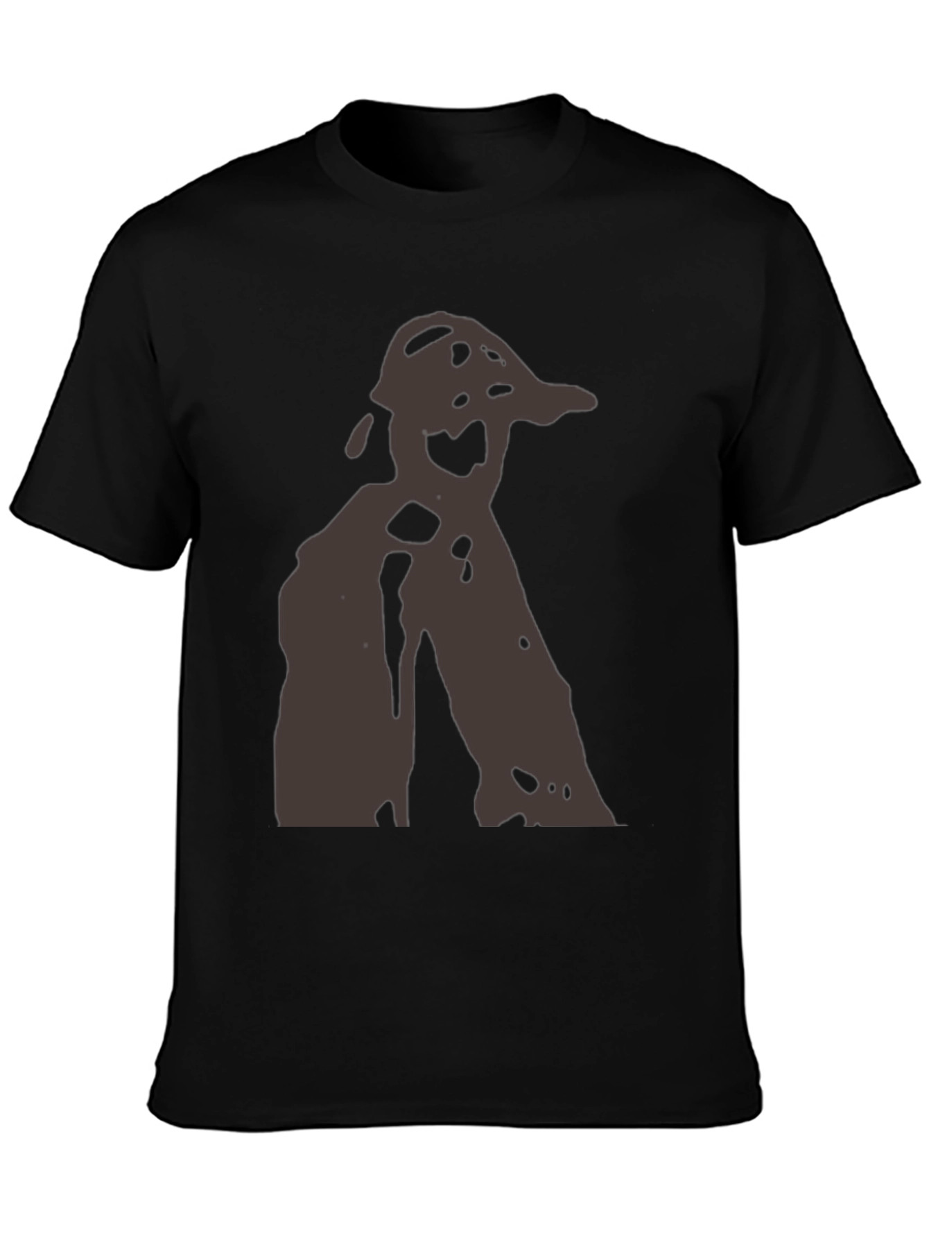 Abstract Silhouette Graphic Black Tee