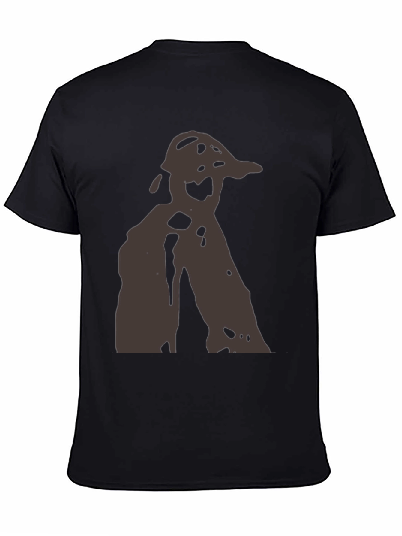 Abstract Silhouette Graphic Black Tee