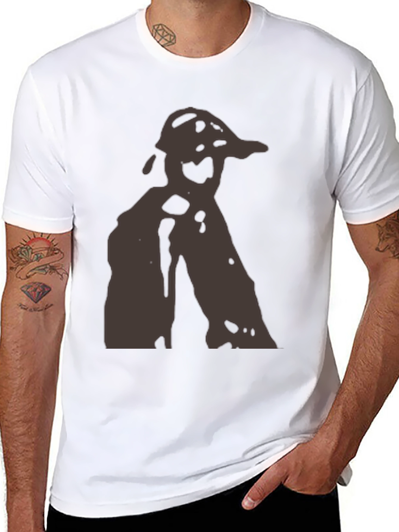 Abstract Silhouette Graphic Black Tee