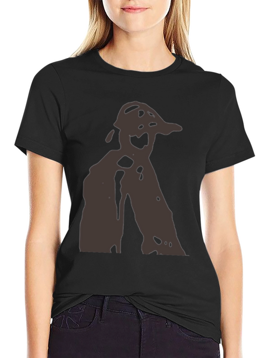 Abstract Silhouette Graphic Black Tee