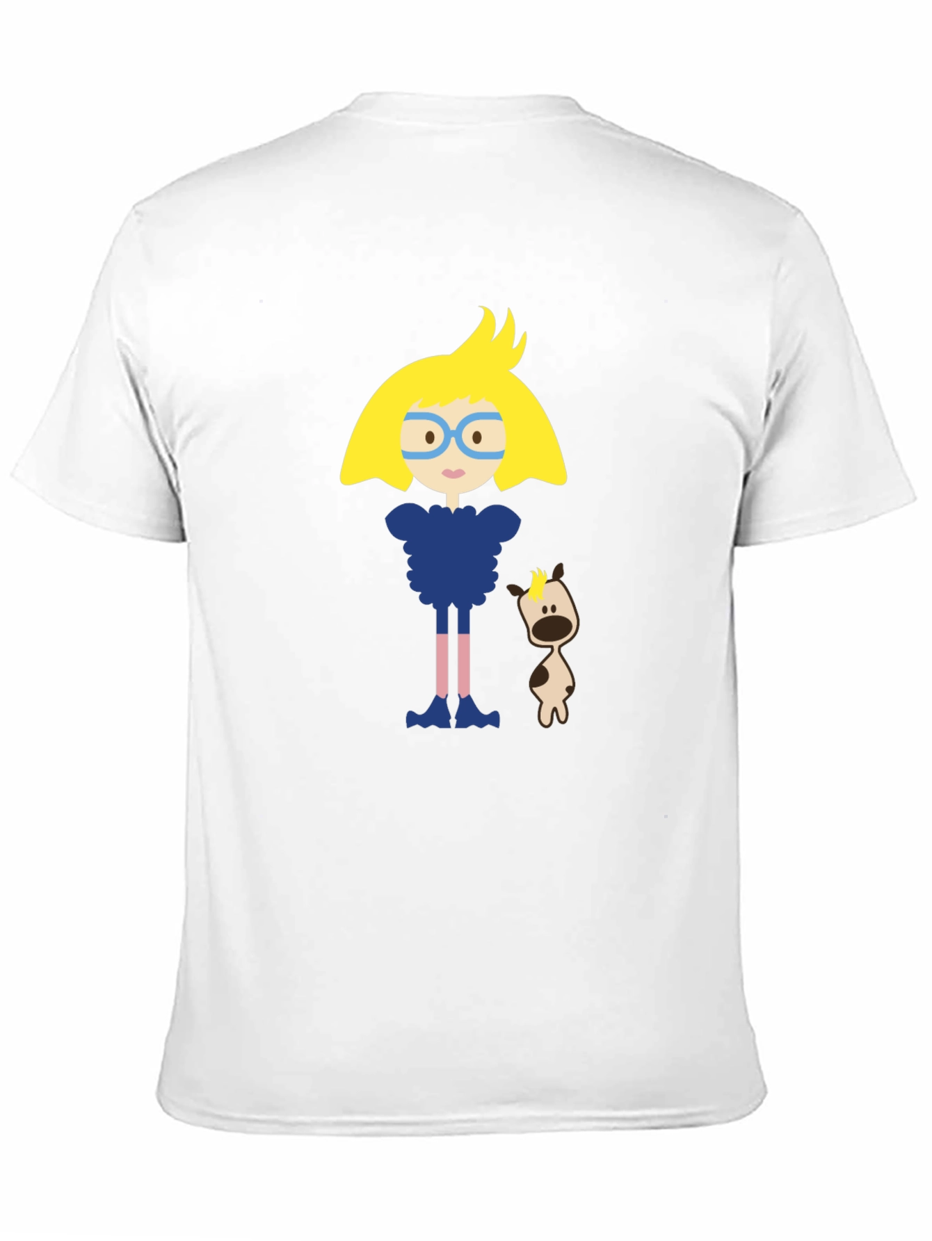 Cartoon Character Black Cotton T-Shirt