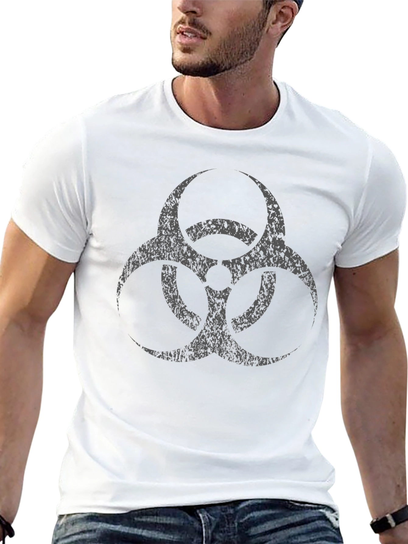 Biohazard Symbol Graphic Tee - Black